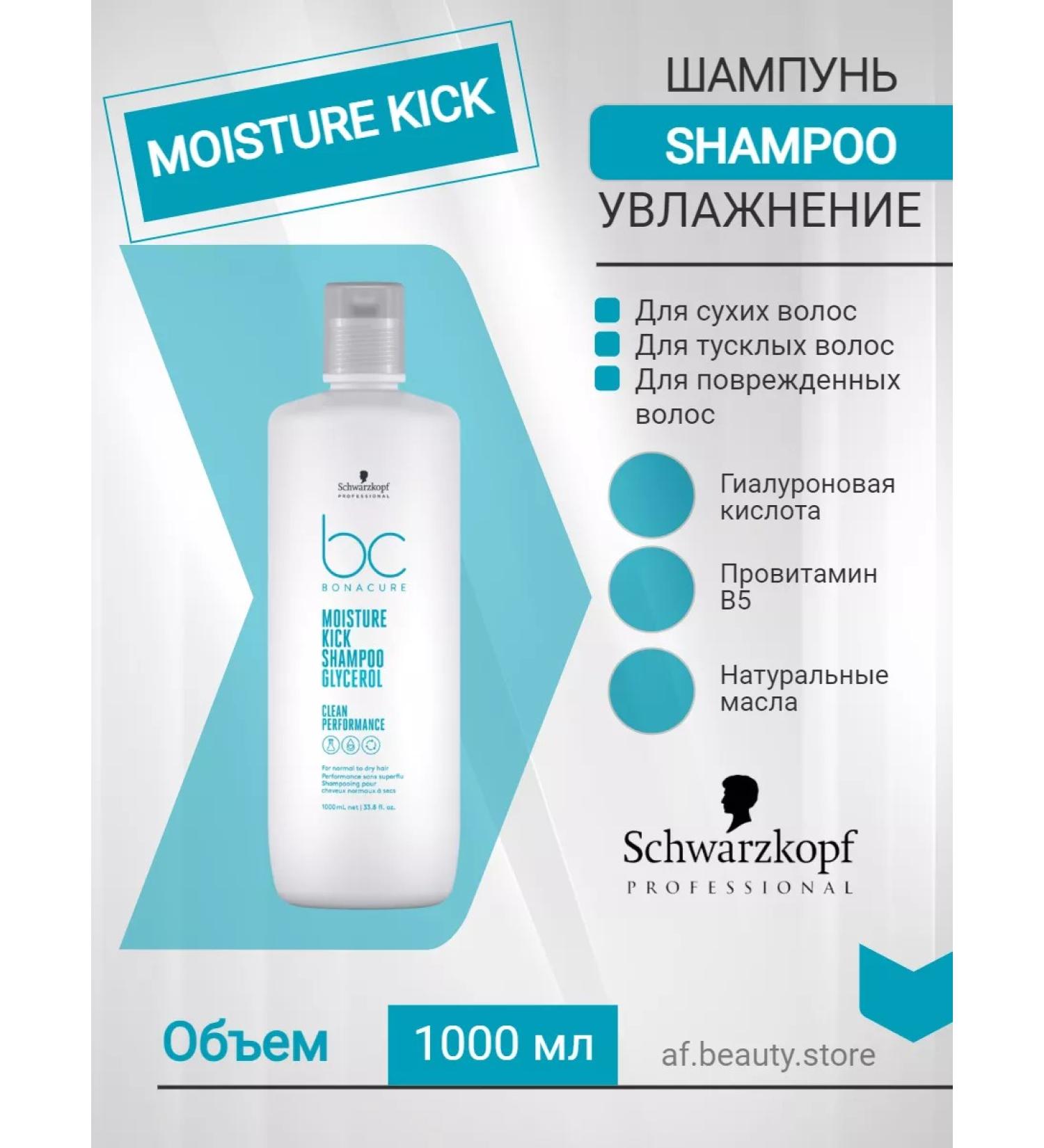 Schwarzkopf Professional Moisture Kick - Hair Moisturizing Shampoo 1000 ml