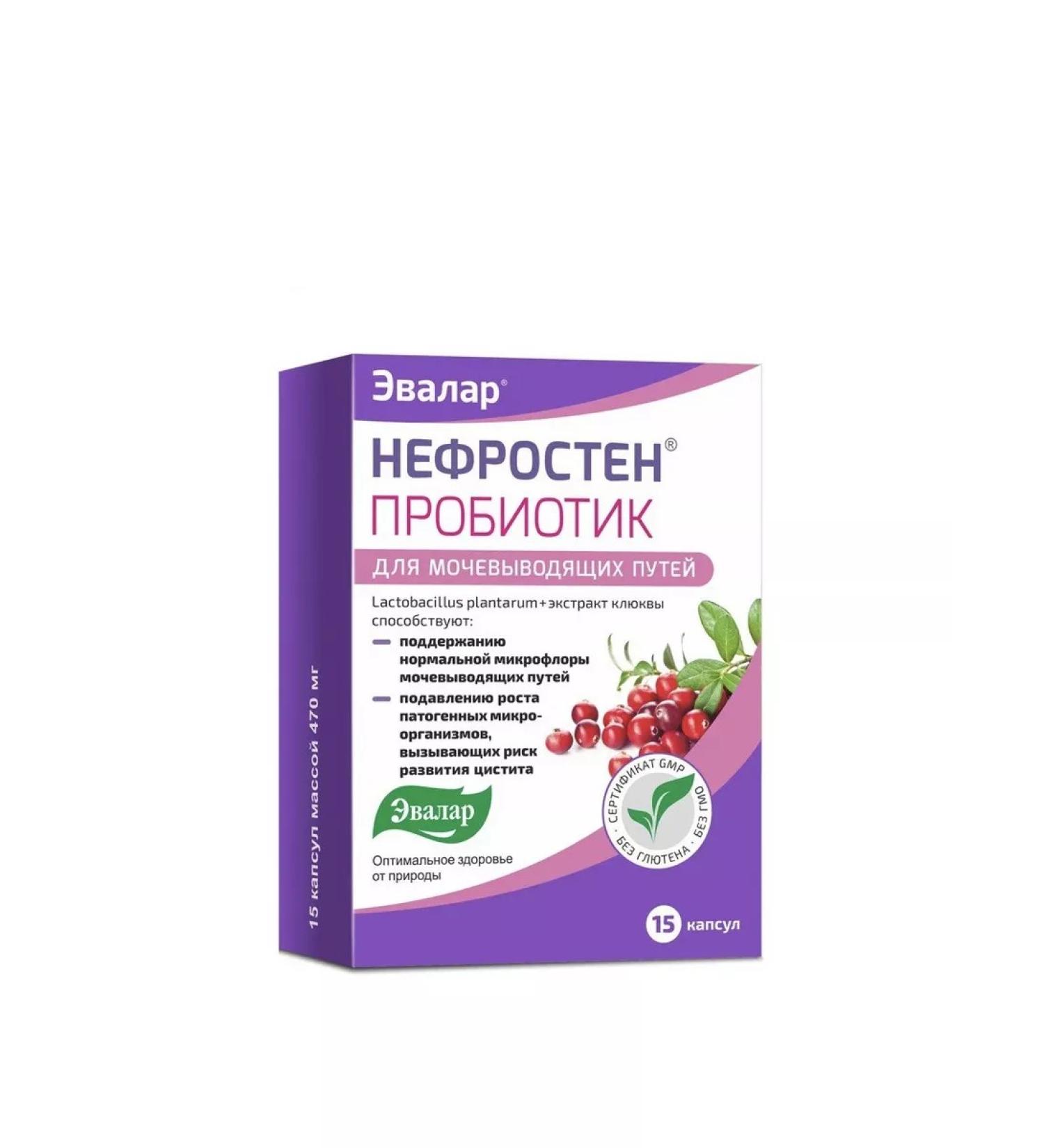 Evalar Nephrosten probiotic 15 capsules of 470 mg