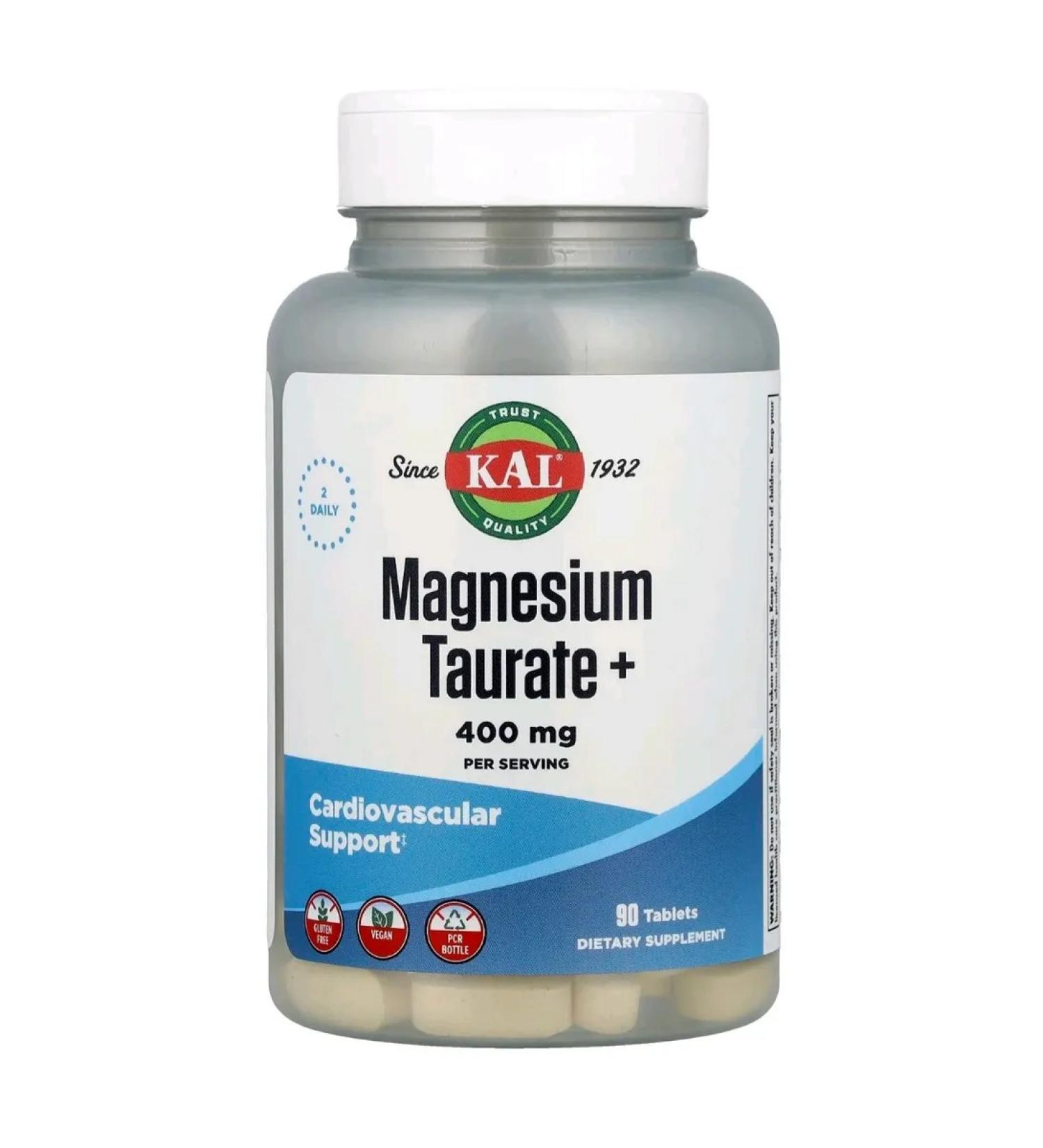 KAL Magnesium Taurat with vitamin B6 90 tablets - Buy Online on GoSupps.com
