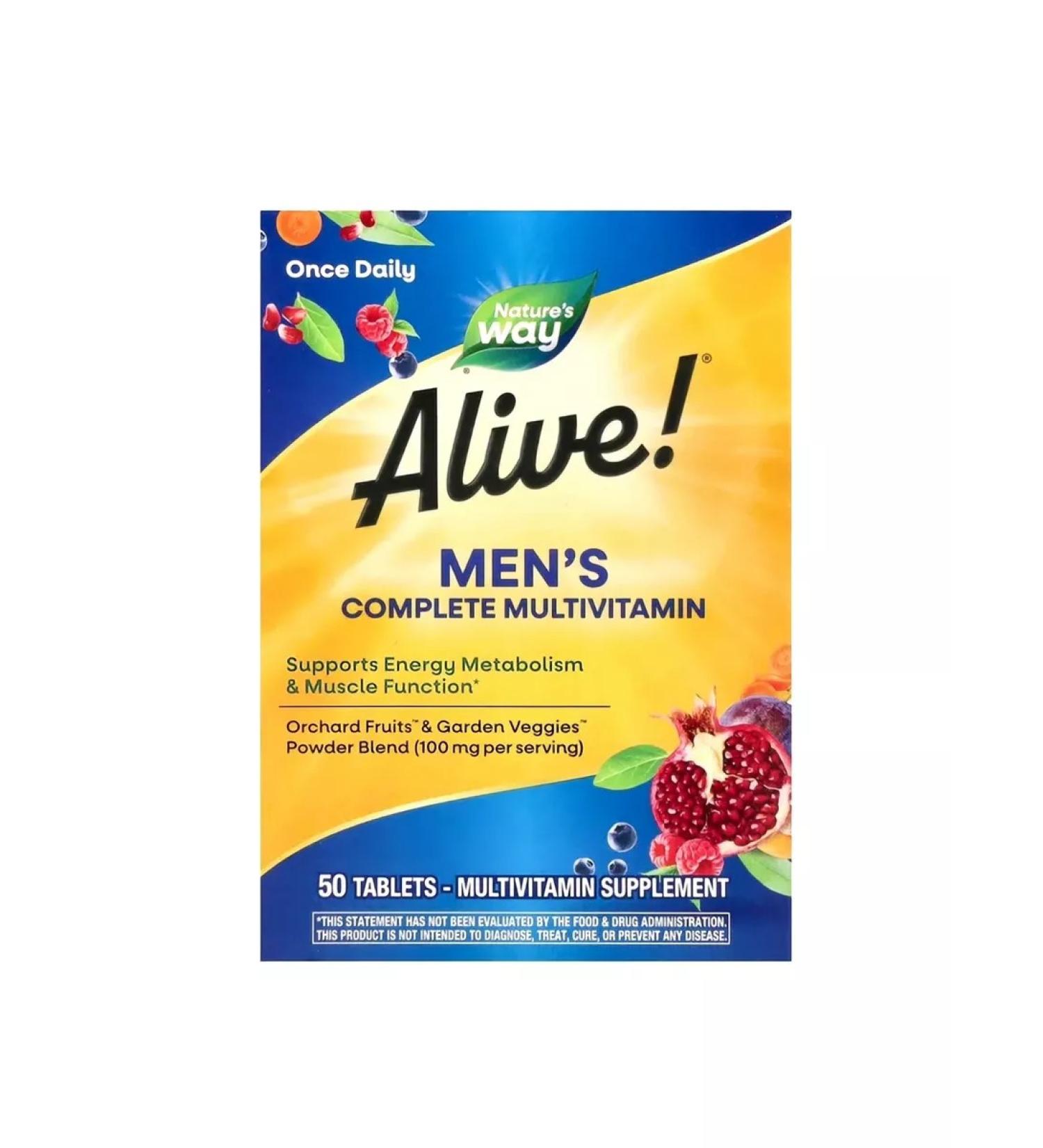 Nature's Way Alive! Multivitamin complex for men 50 tablets - Buy Online on GoSupps.com