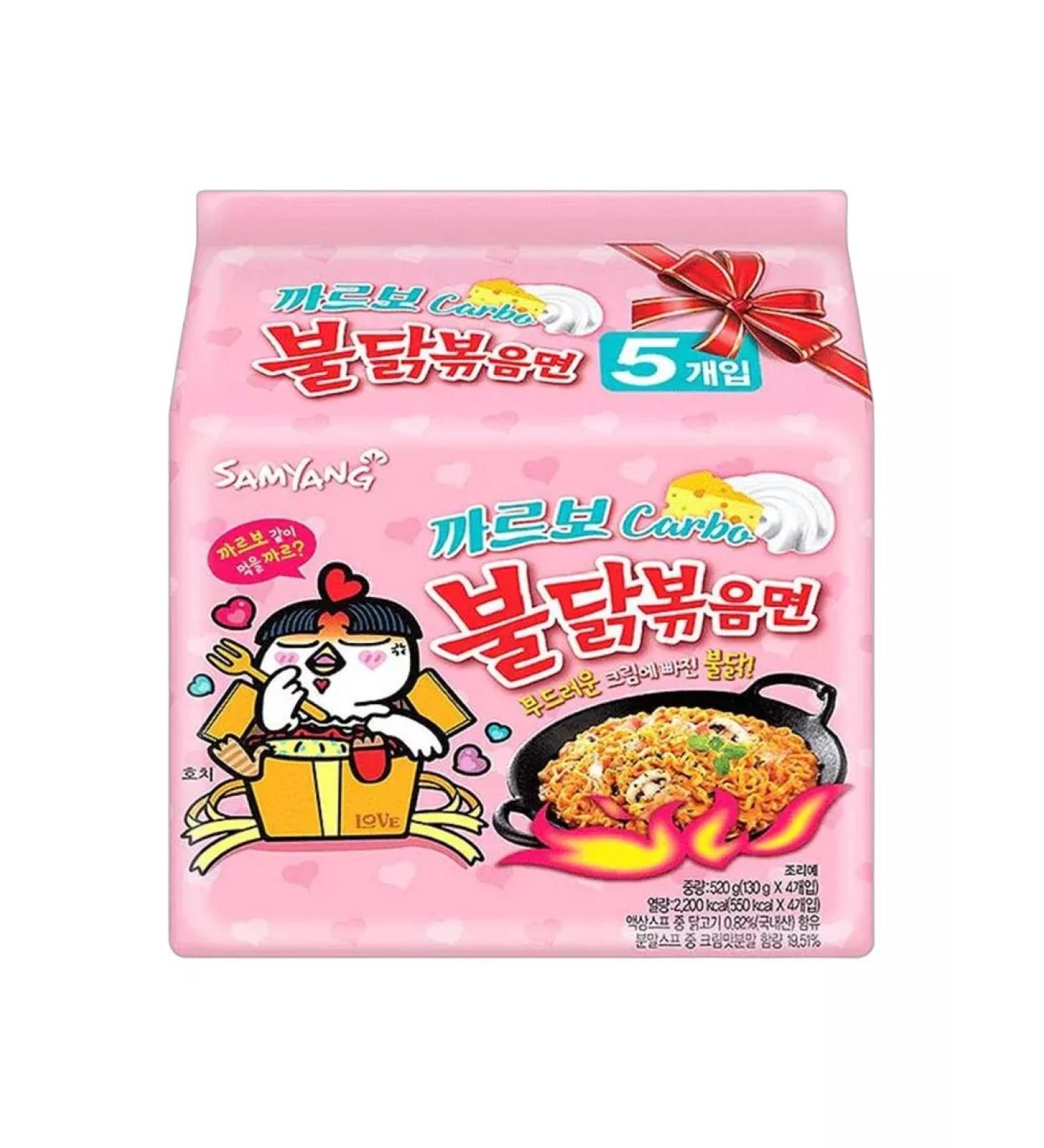 samyang Hot Chicken noodles in carbonar sauce pack 130 g x 5 pcs