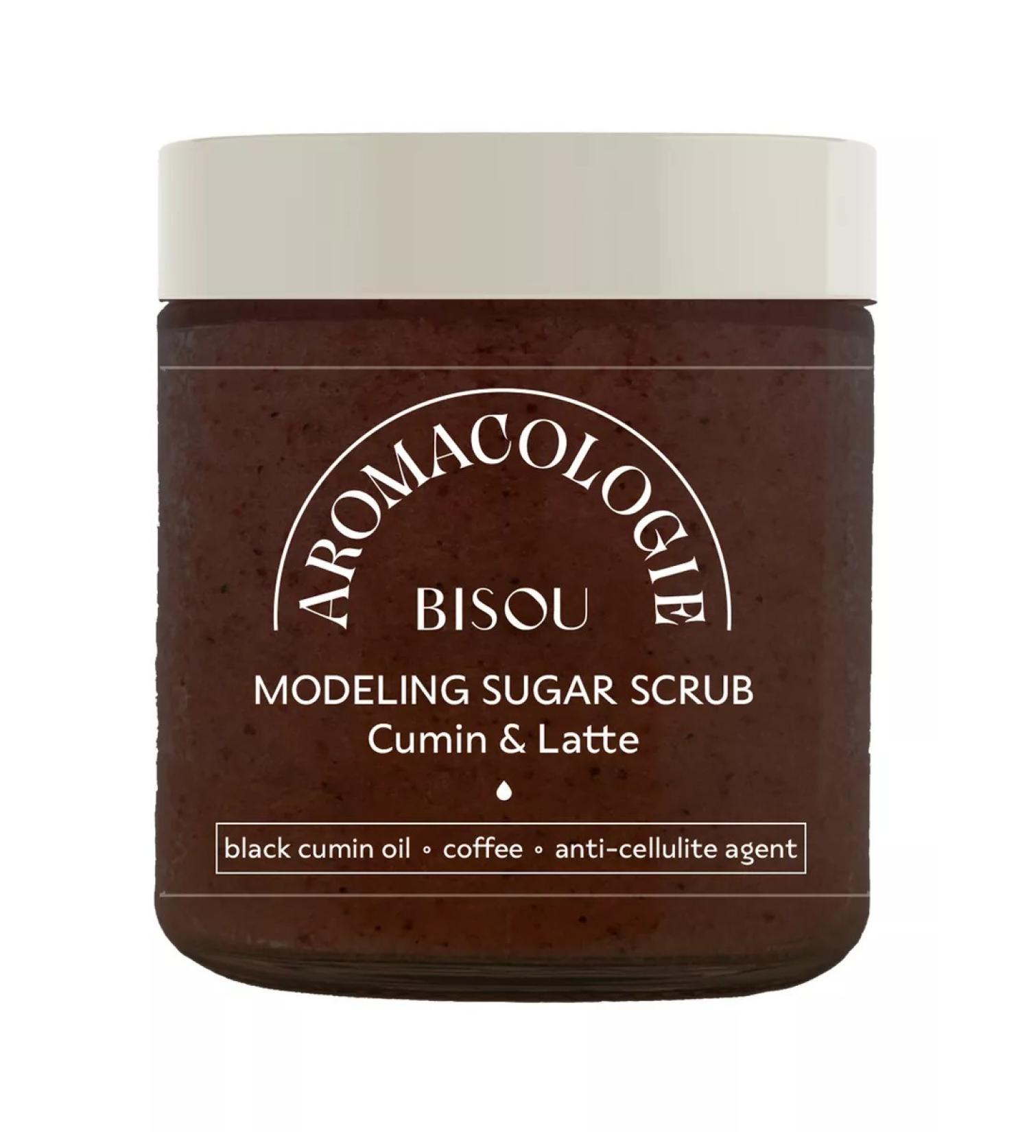 BISOU Black caraway scrub and latte model modeling 250 ml
