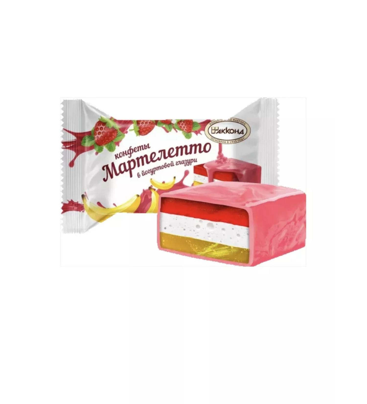 Akkond Marteteletto in yogurt glaze strawberries-Banan 1000 grams