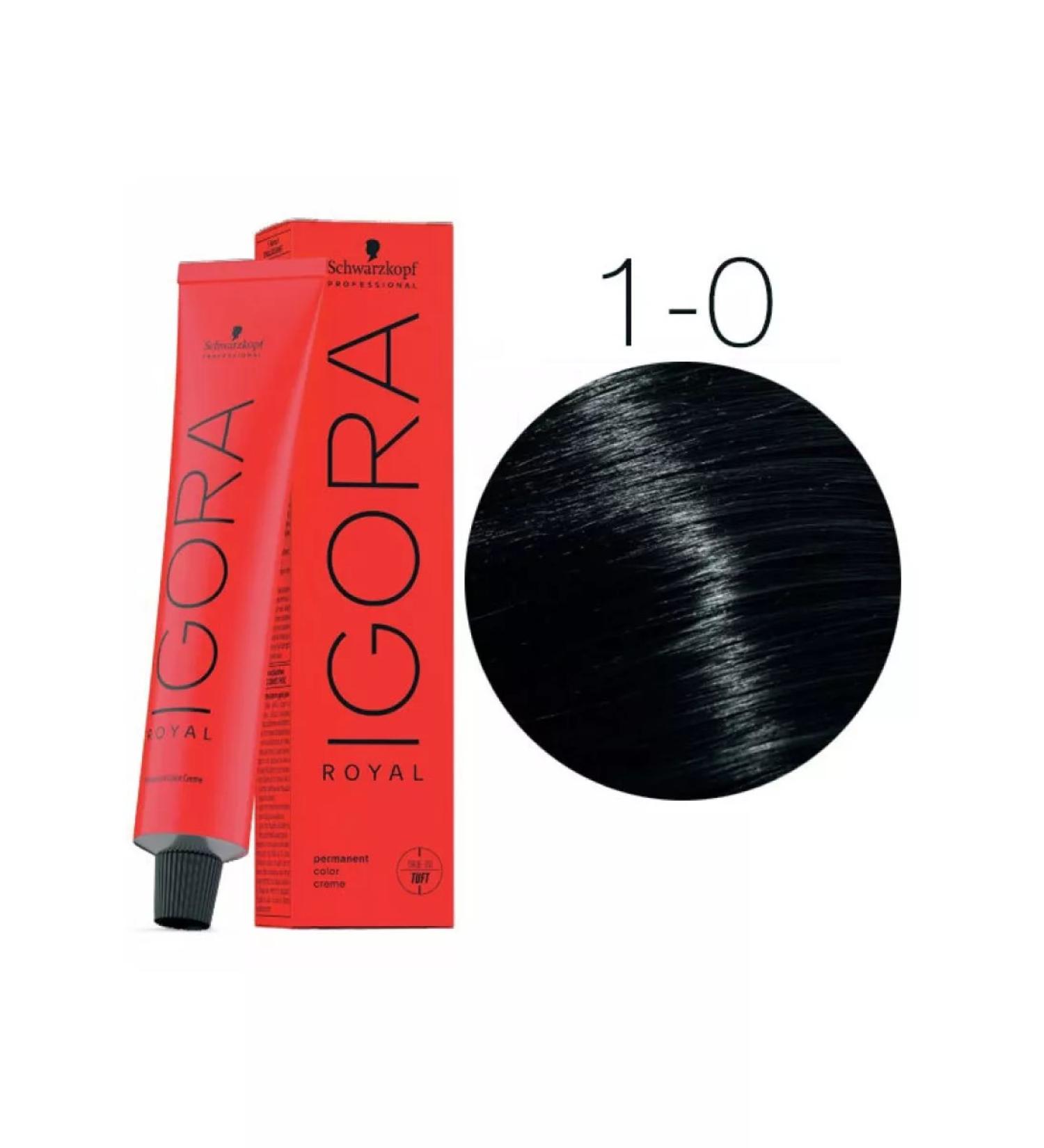 Schwarzkopf Professional Hair dye permanent igora Royal 1-0 60 ml - Buy Online on GoSupps.com