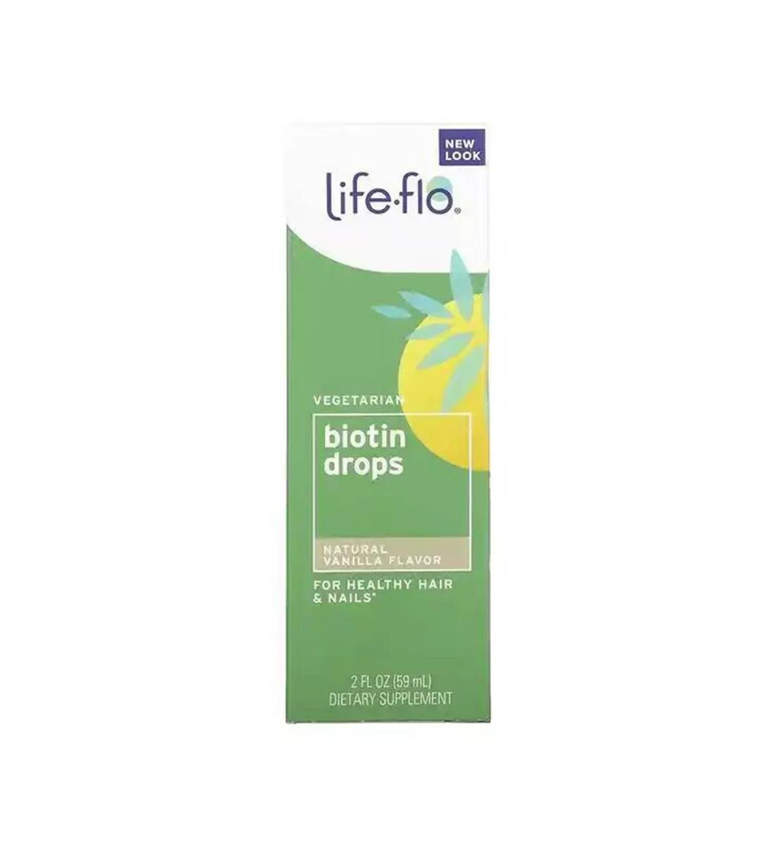 Life-flo Drops of biotin natural vanilla 59 ml - Buy Online on GoSupps.com