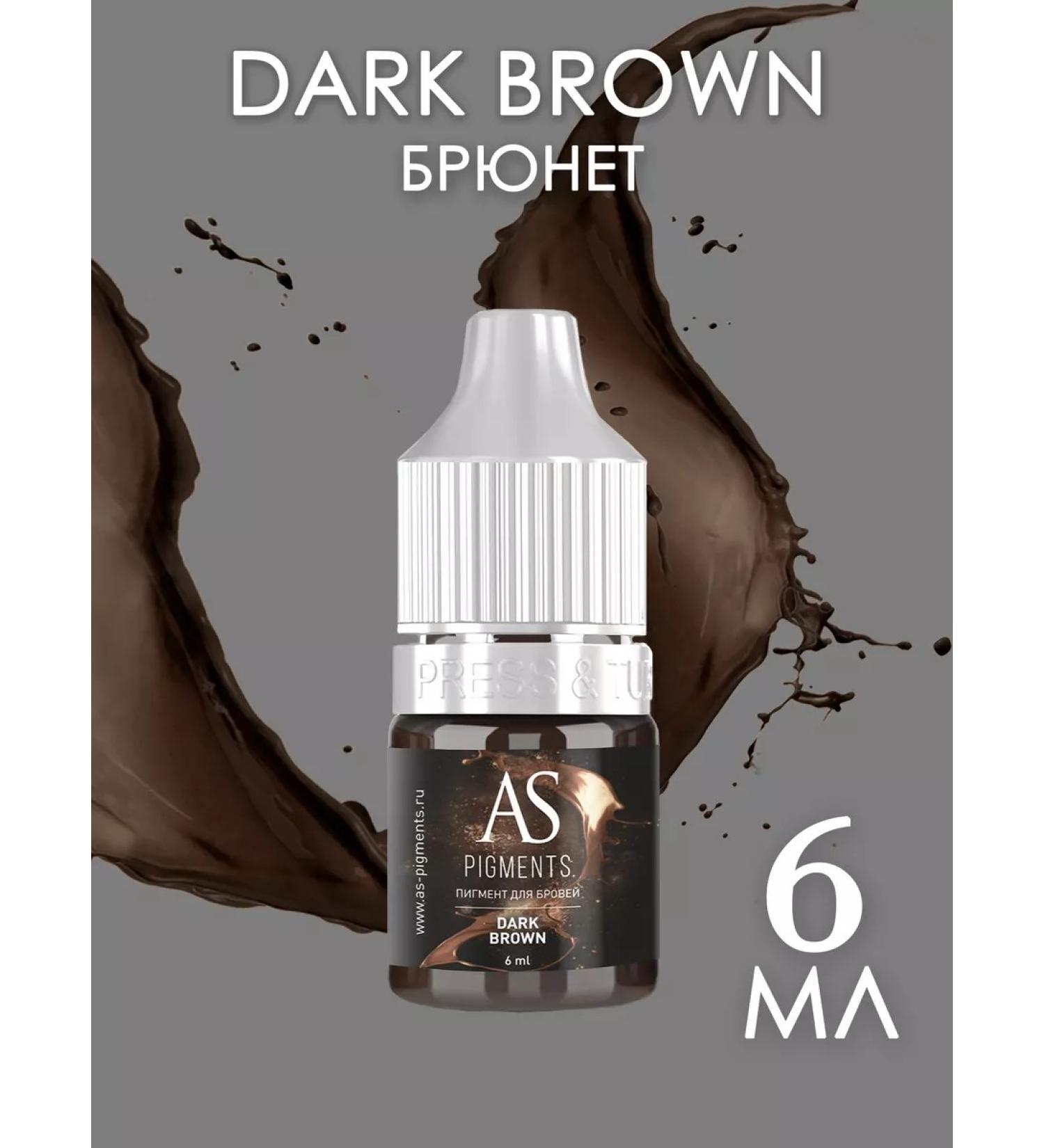 AS COMPANY BY ALINA SHAKHOVA Shahovaya pigments Dark Brown 6 ml for eyebrow tattooing