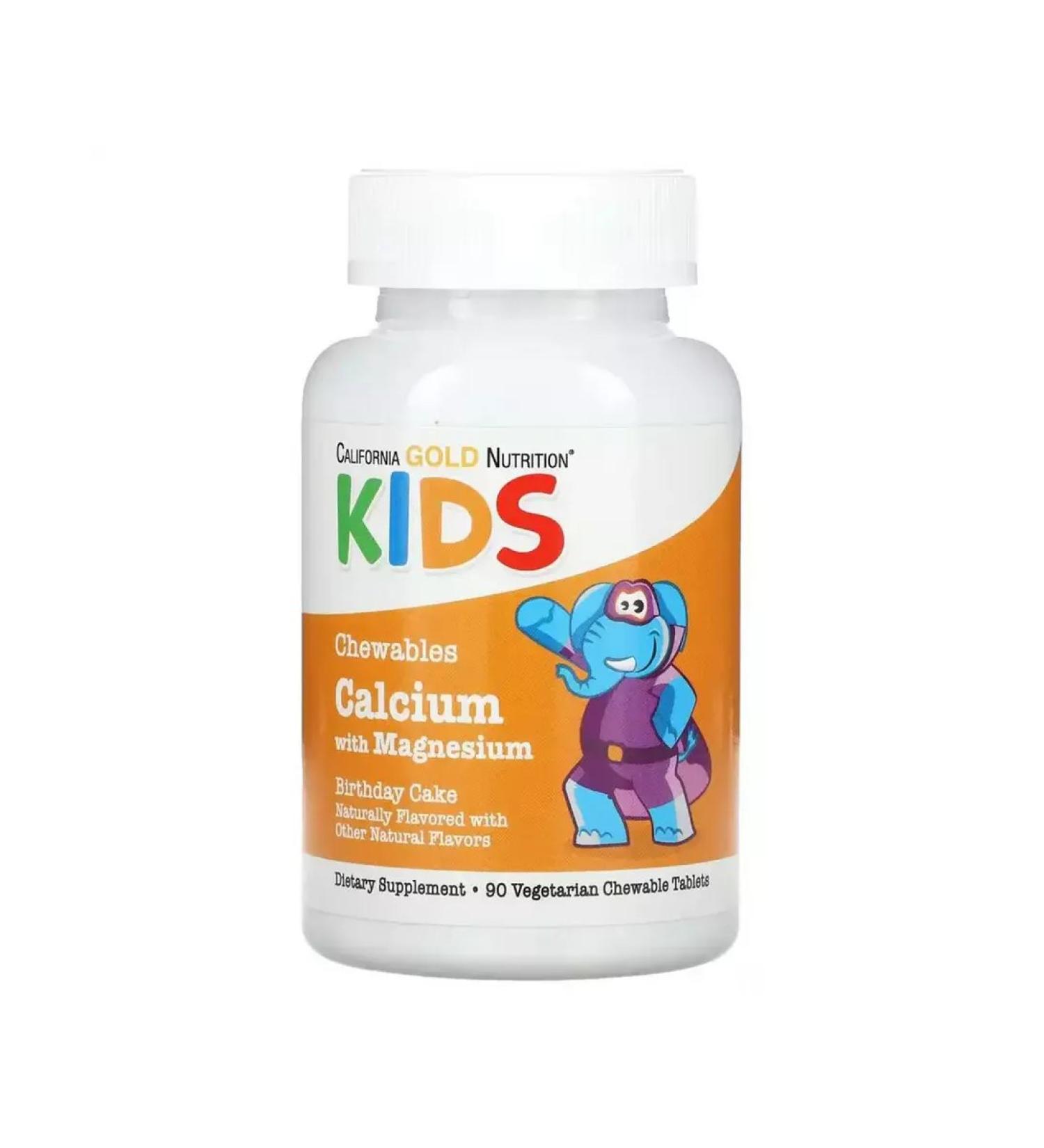 California Gold Nutrition Calcium and magnesium for children 90 chewing tablets - Buy Online on GoSupps.com