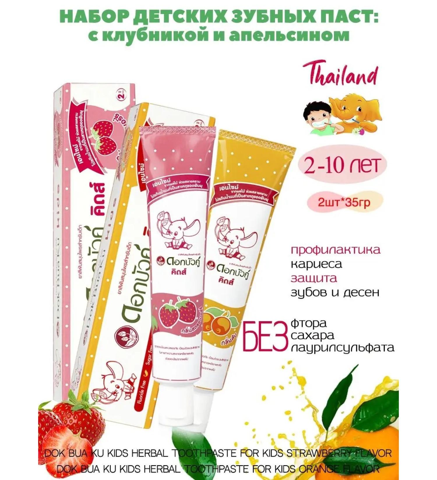 TWIN LOTUS Set of children's toothpastes of strawberries and orange - Buy Online on GoSupps.com
