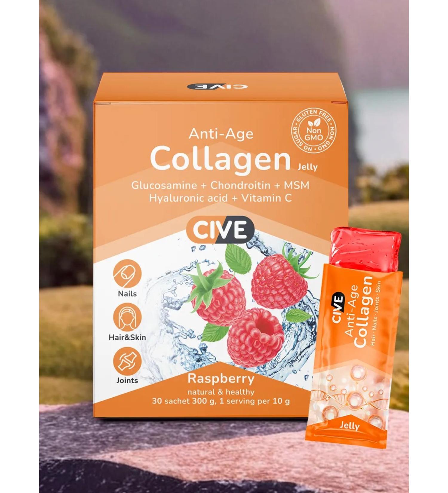 CIVE Collagen jelly with chondroitin glucosamine and MSM 30 sticks - Buy Online on GoSupps.com