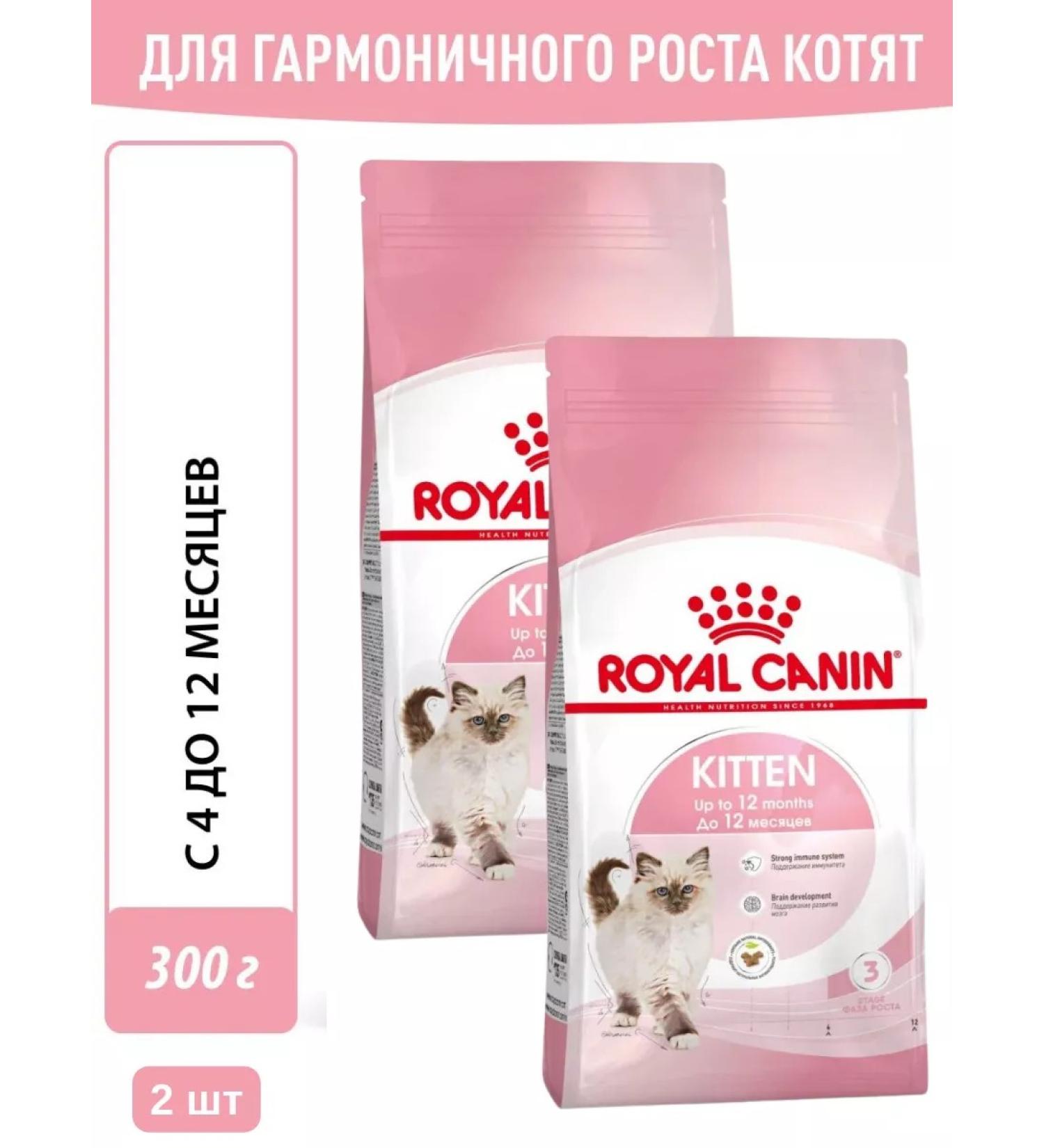 ROYAL CANIN Dry Kitten food for kittens up to 12 months 300g 2pcs - Buy Online on GoSupps.com