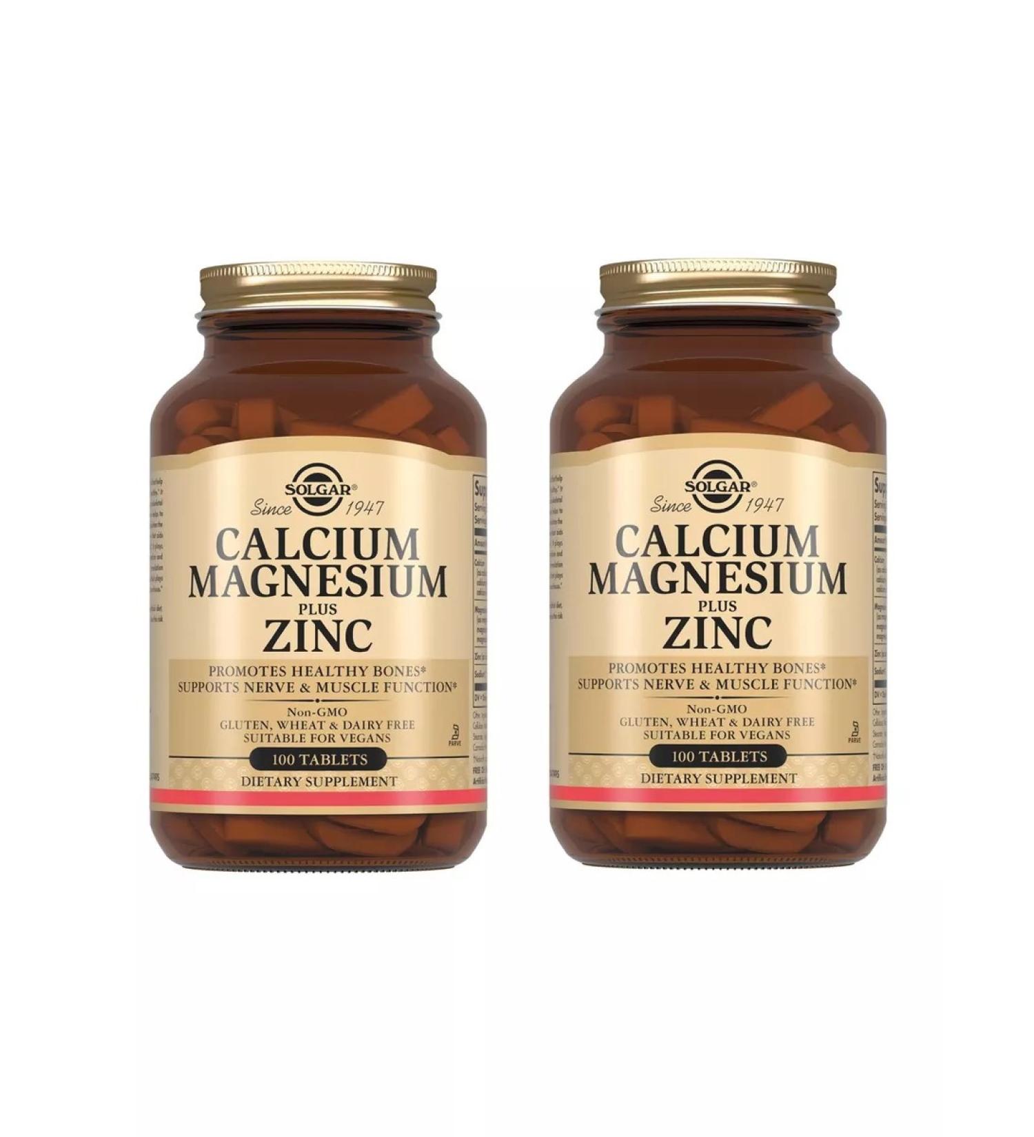 SOLGAR Calcium magnesium + zinc 2 pcs