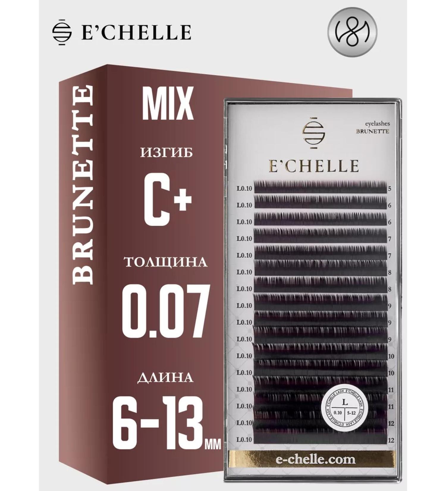 ECHELLE Dark brown eyelashes for building MIX C+ 0.07 6-13 - Buy Online on GoSupps.com