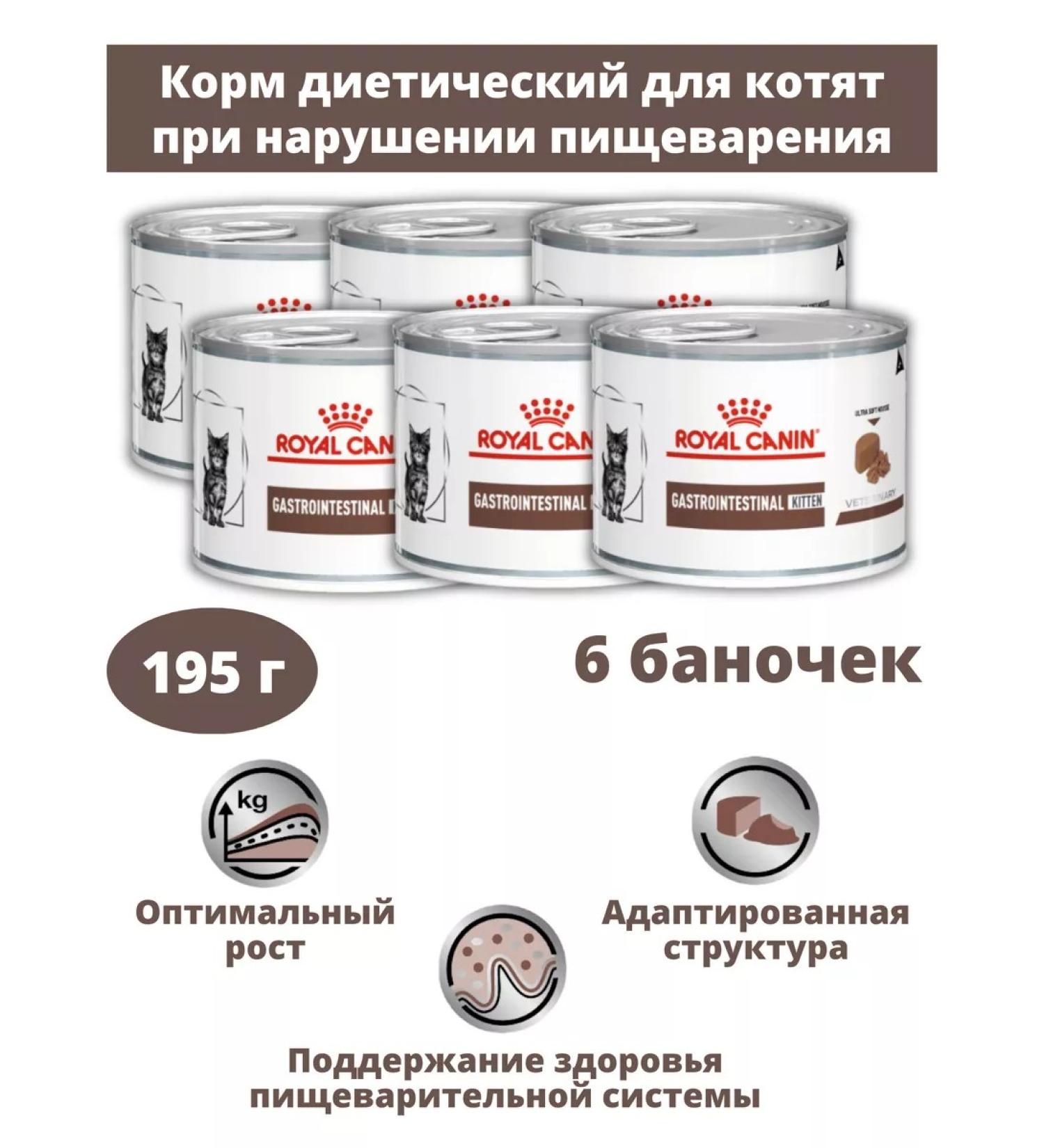 ROYAL CANIN Canned food for kittens GastroinTestinal Kitten 6 cans in 195 - Buy Online on GoSupps.com