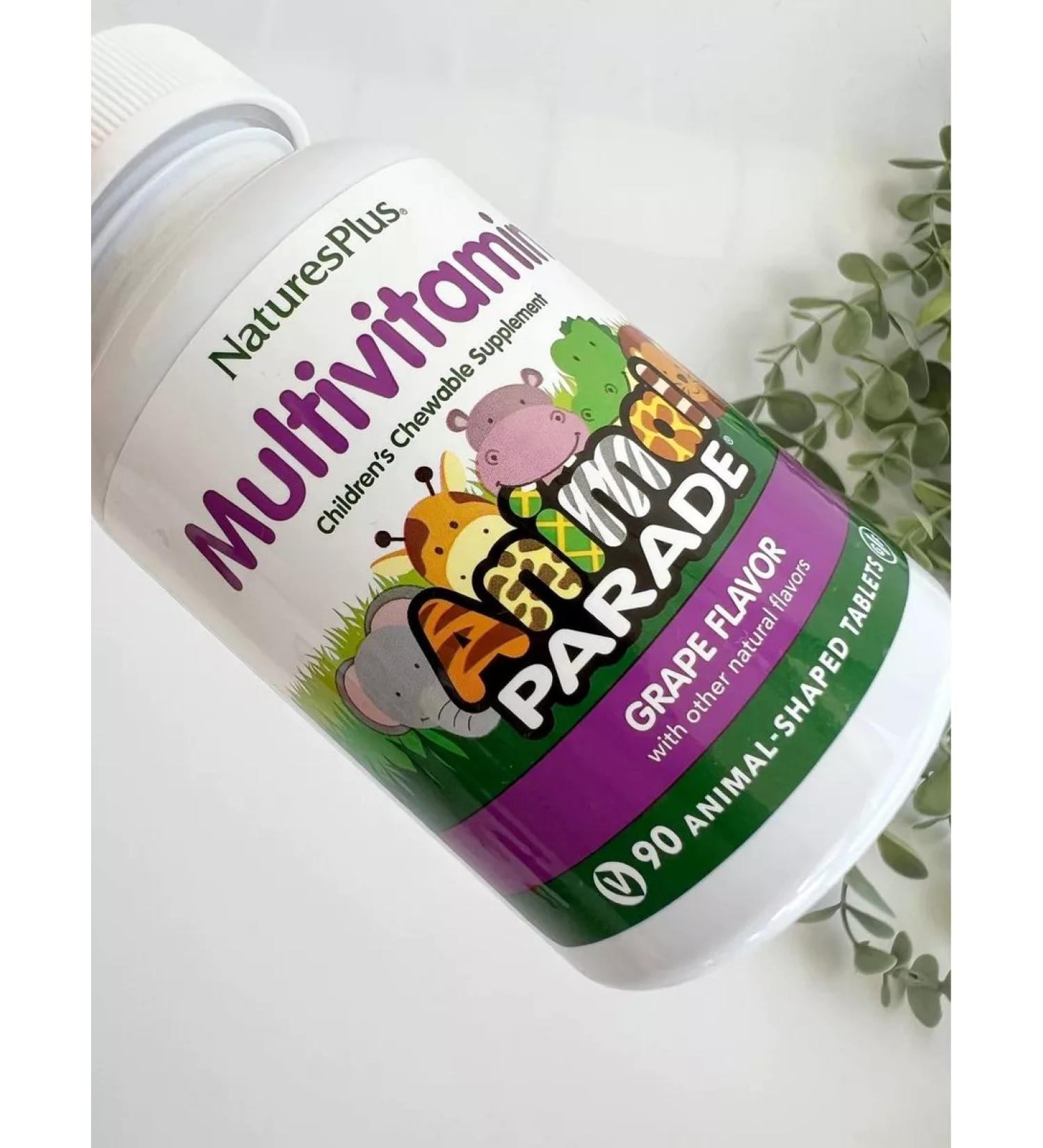 Natures Plus Animal Parade multivitamins for children grapes 90 tab - Buy Online on GoSupps.com
