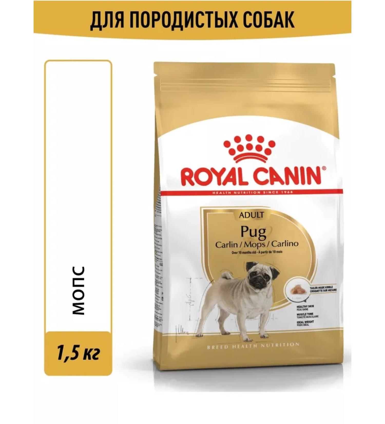 ROYAL CANIN Dry food pug adult for pugs from 10 months 1.5 kg - Buy Online on GoSupps.com
