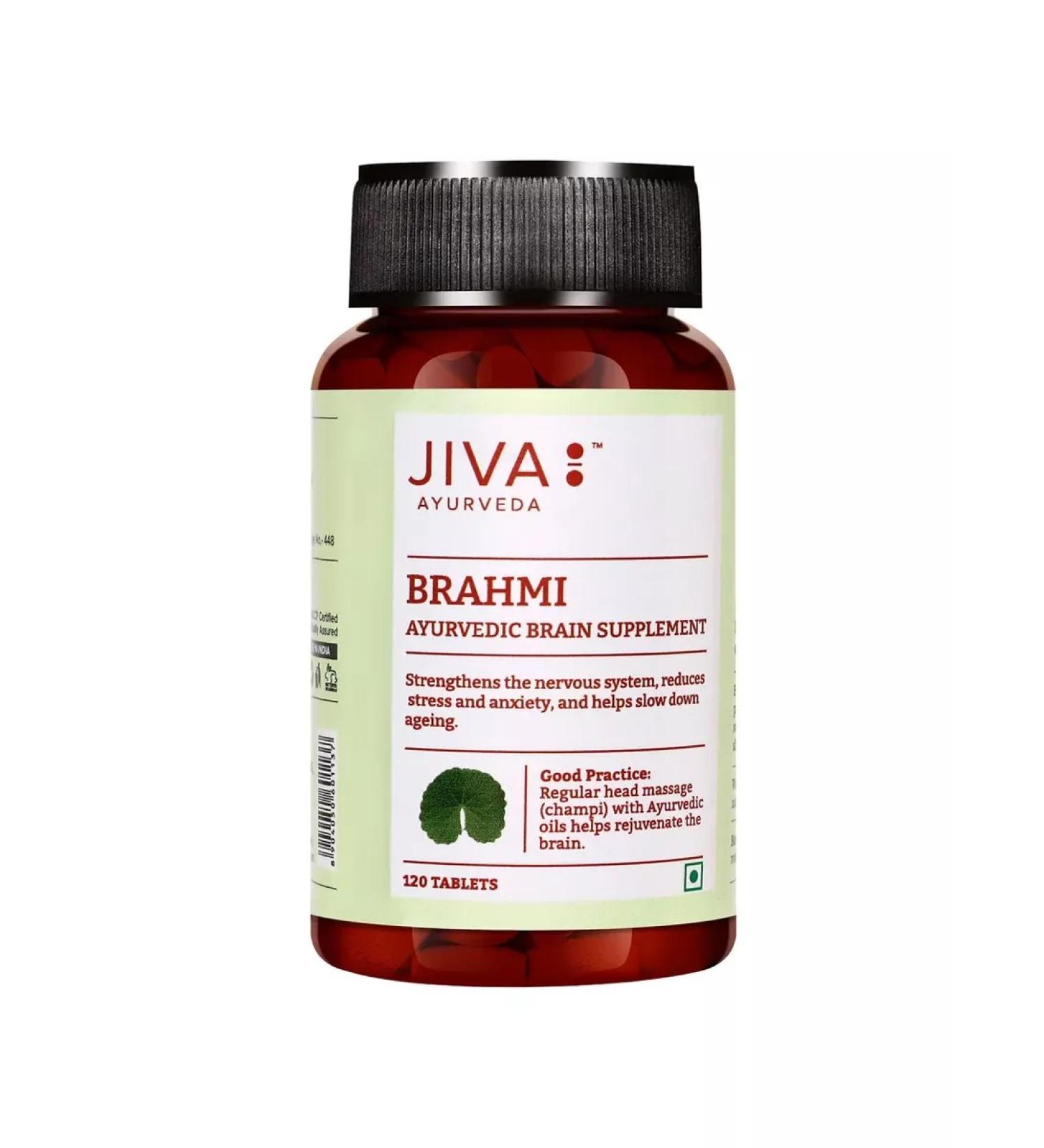 Jiva Ayurveda Brahmi (Brahmi) for the brain 120 tab. (500 mg.) - Buy Online on GoSupps.com