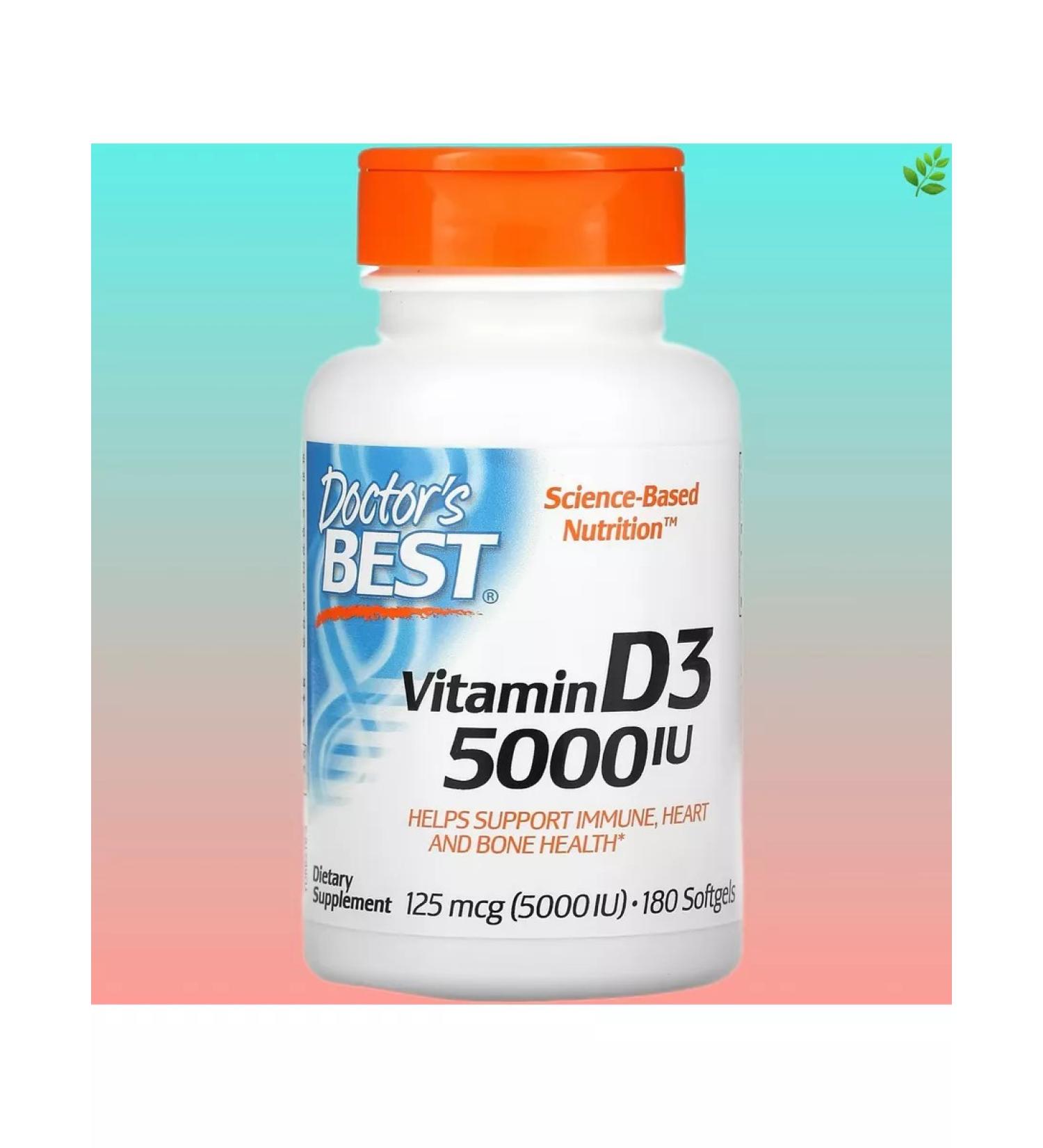Doctor's Best Vitamin D3 D3 125 g (5000 IU) 180 capsules
