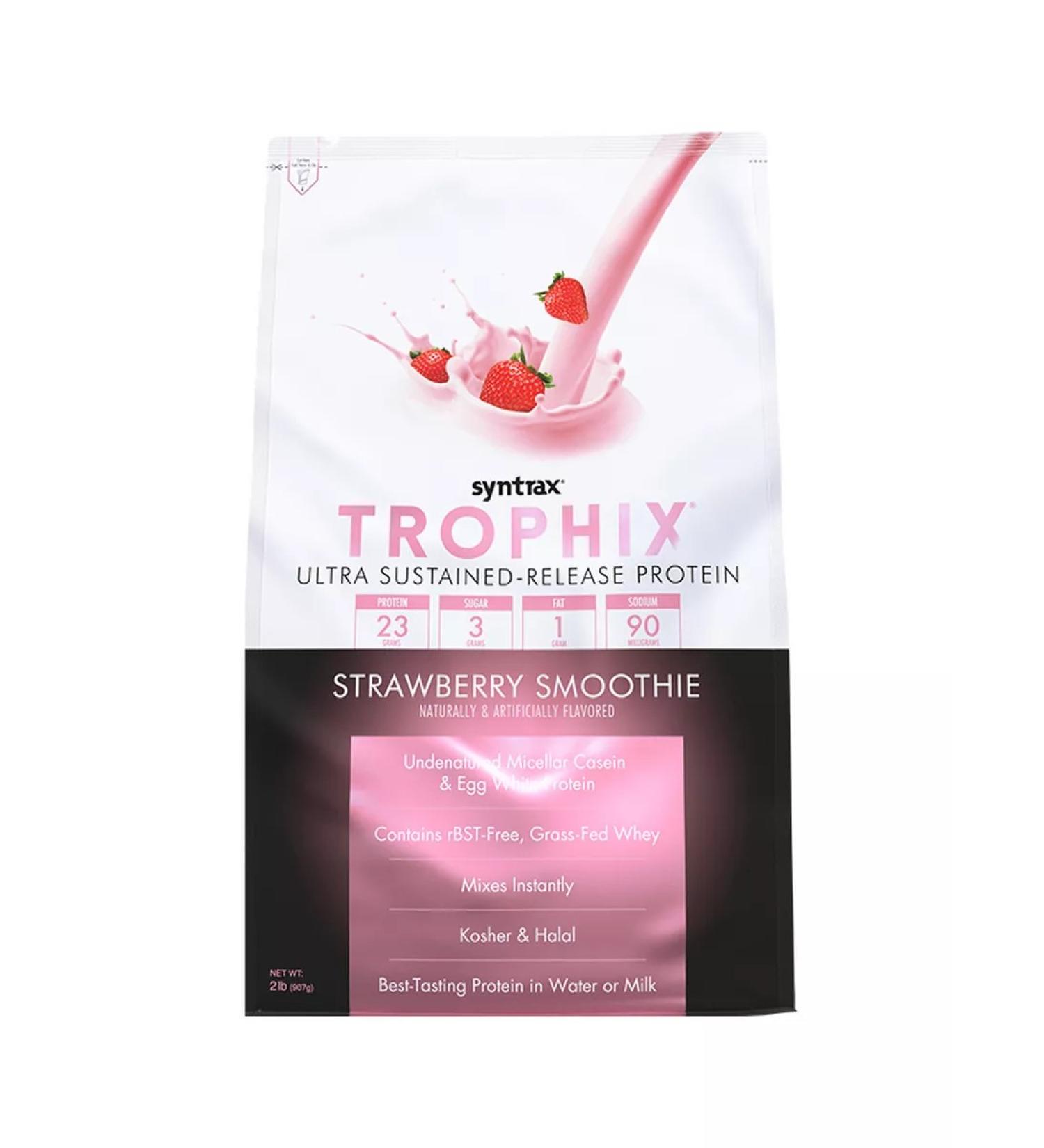SYNTRAX Protein Trophix 907 g - strawberry smoothie - Buy Online on GoSupps.com