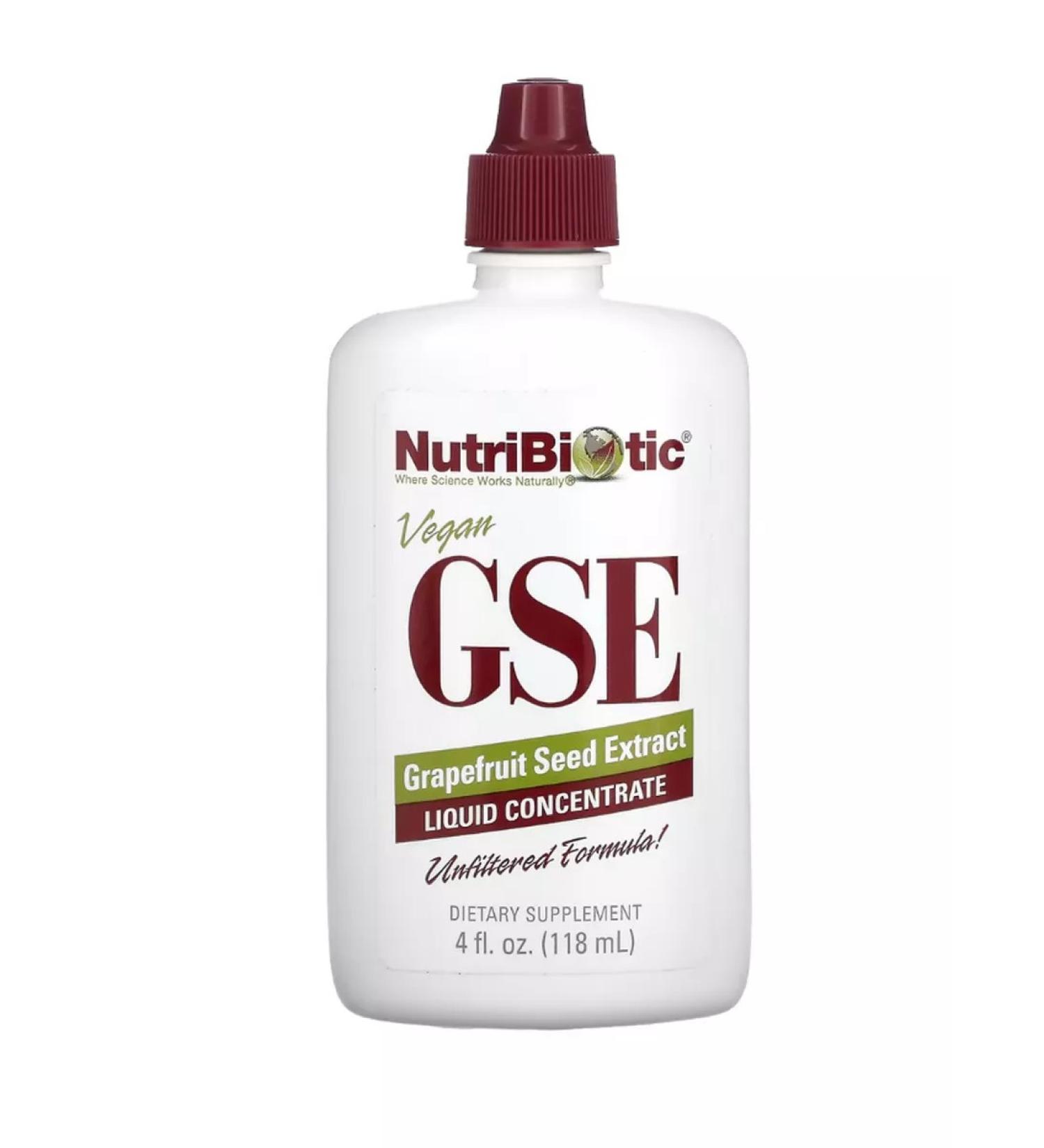 NutriBiotic GSE grapefruit seed extract liquid concentrate 118 ml - Buy Online on GoSupps.com