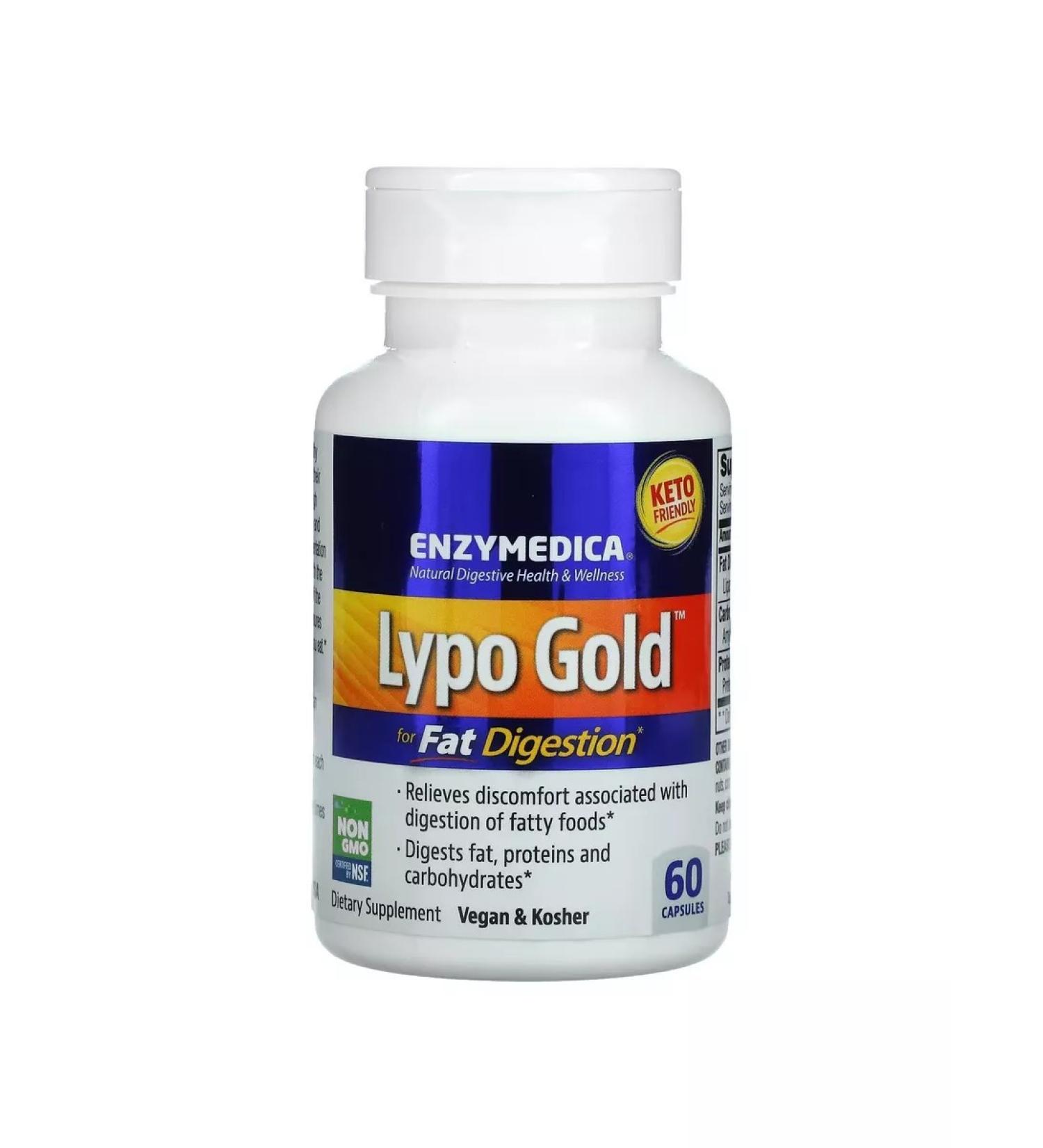 enzymedica Lypo Gold for the assimilation of fats 60 capsules - Buy Online on GoSupps.com