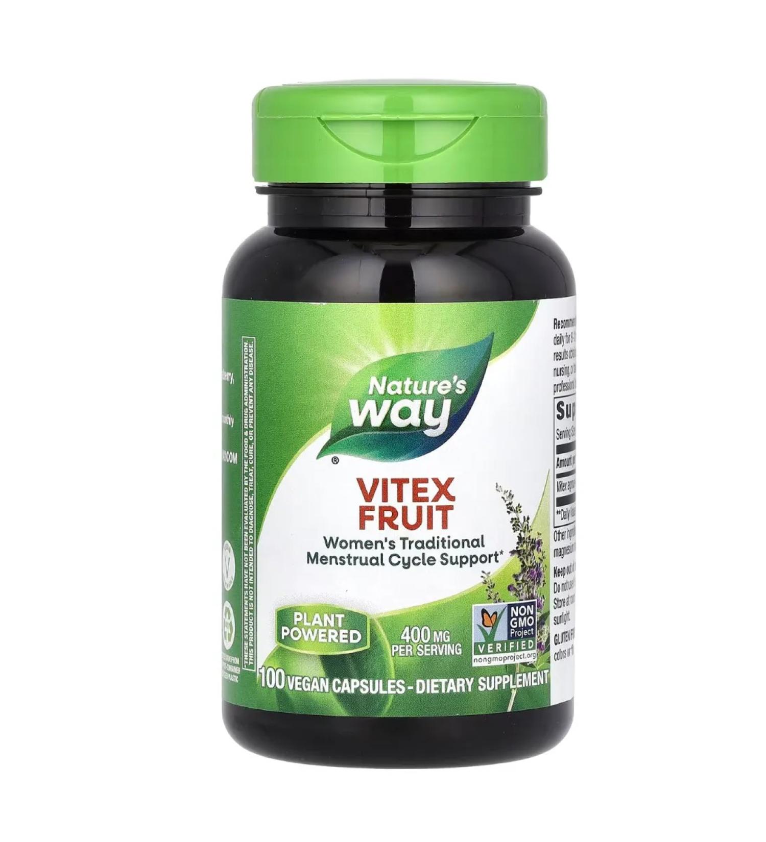 Nature's Way Vitex Vitex fruits 400 mg 100 capsules - Buy Online on GoSupps.com