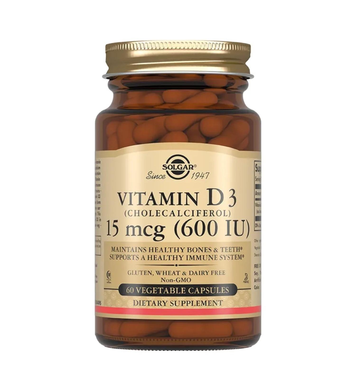 Solgar Vitamin D3 600 ME 60 pcs - Buy Online on GoSupps.com