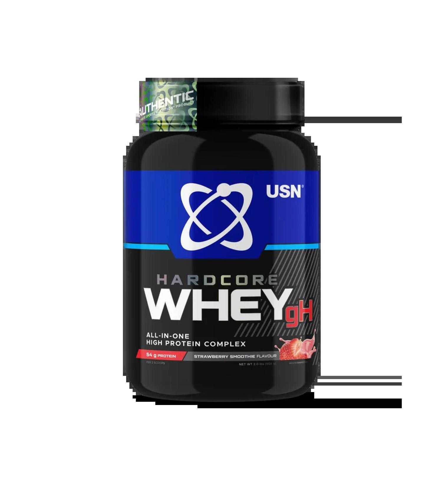 USN Protein Hardcore Whey GH 908 g strawberry smoothie