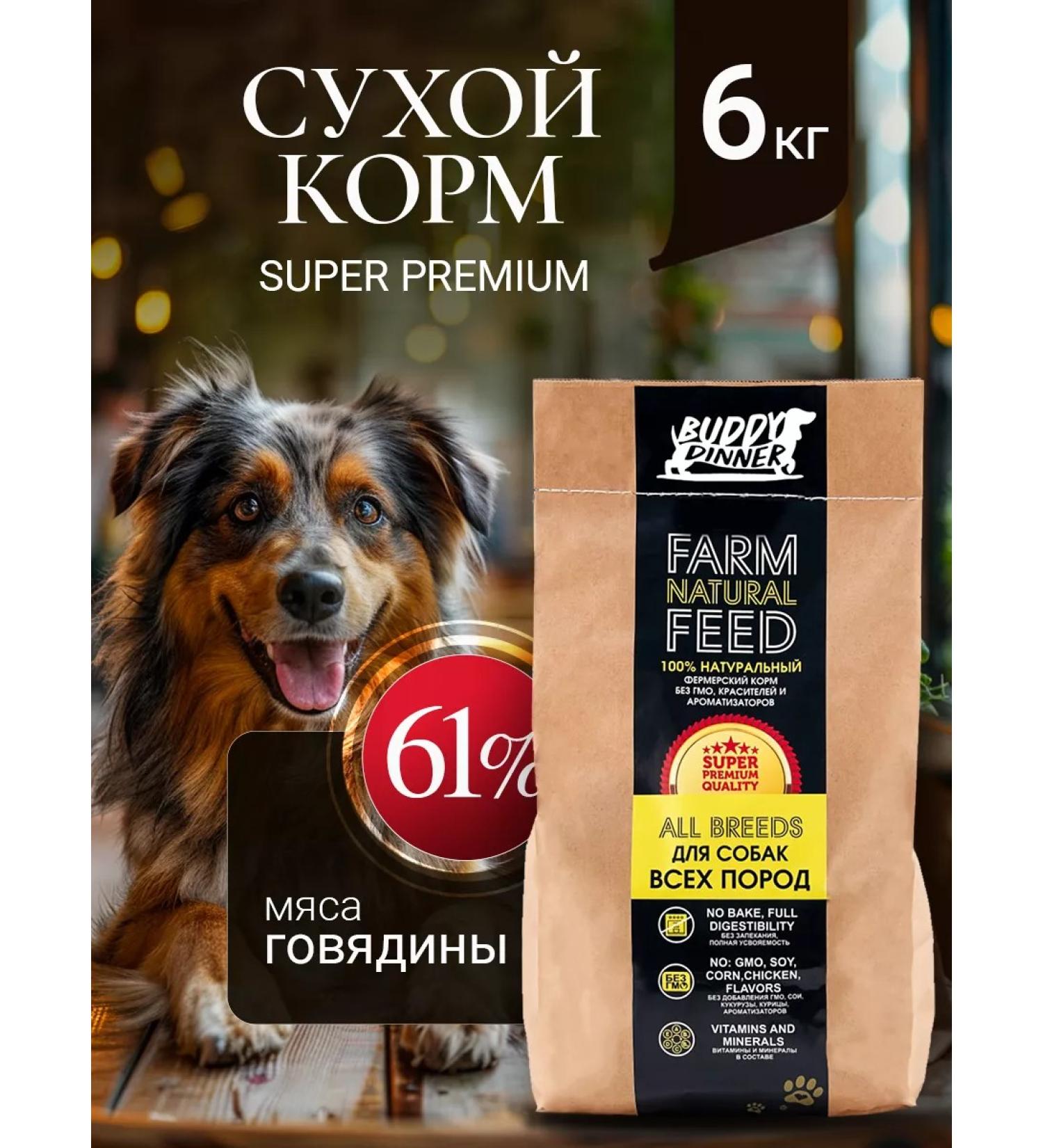 BUDDY DINNER Dry food for dogs with beef 6 kg - Buy Online on GoSupps.com