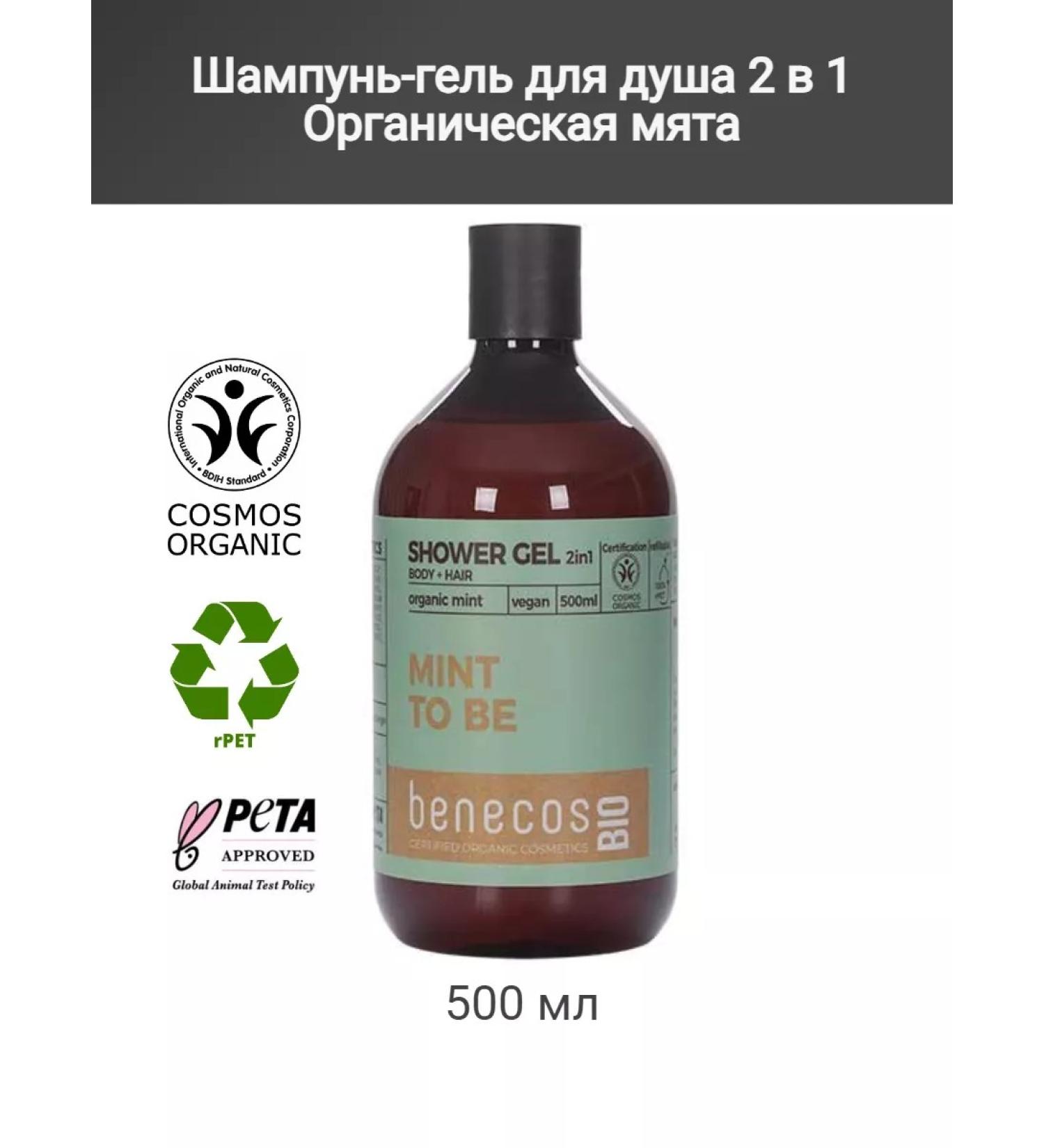 benecos Organic shampoo-gel shower 2 in 1 s mint