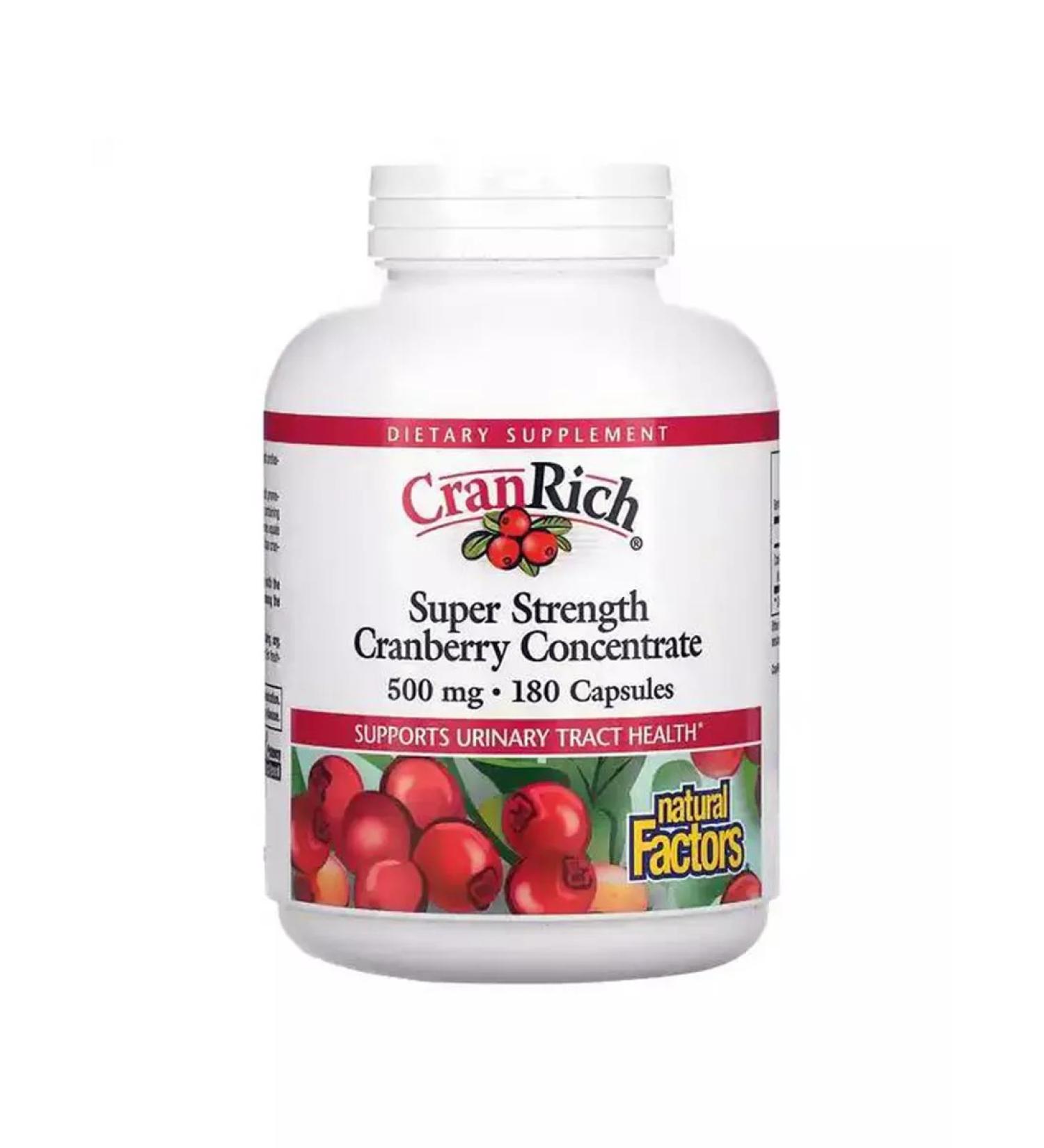 Natural Factors Cranrich Cranberry concentrate 500 mg 180 capsules