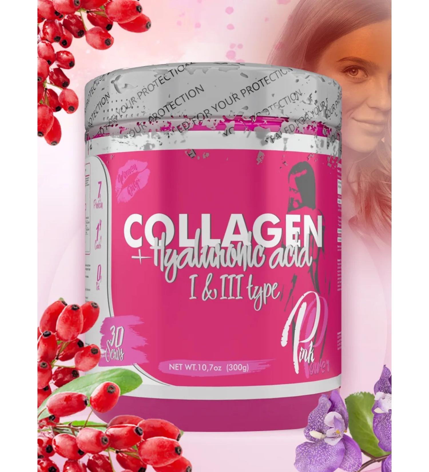 PinkPower Collagen Hyaluronic acid without sugar 300g barbaris - Buy Online on GoSupps.com