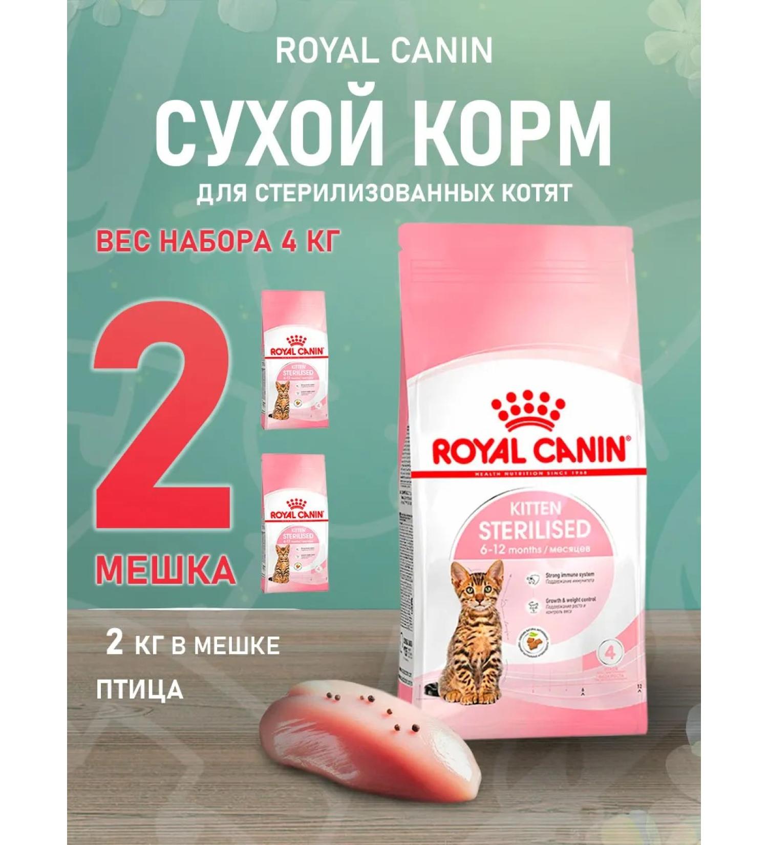 ROYAL CANIN Dry Kitten Sterilized feed sterilized kittens 2 kg 2pcs - Buy Online on GoSupps.com