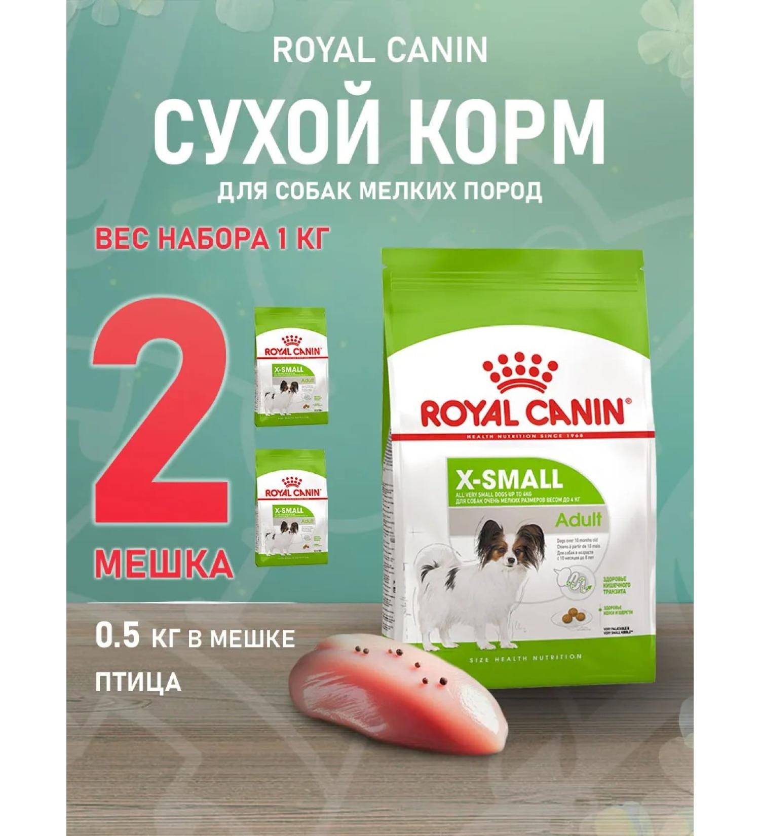 ROYAL CANIN X-Small Adult food for small dogs X Small 0.5 kg 2 pcs - Buy Online on GoSupps.com