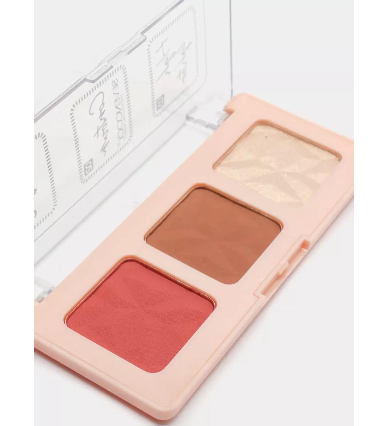 Sevencool Palette 3 in 1 highlighter blush sculptor #02 - Buy Online on GoSupps.com