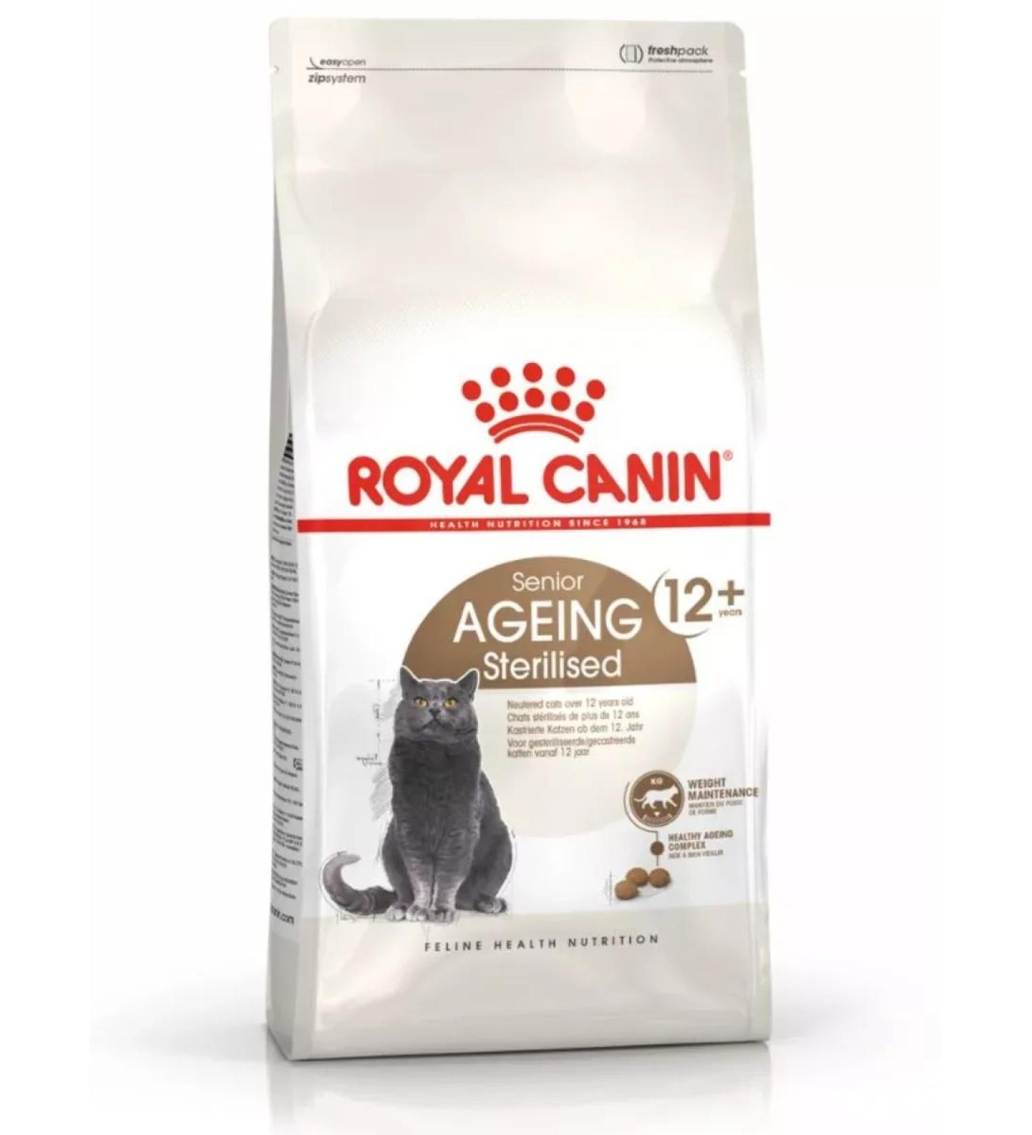 ROYAL CANIN RC Senior Ageing Sterilized 12+ Cat food 4kg - Buy Online on GoSupps.com