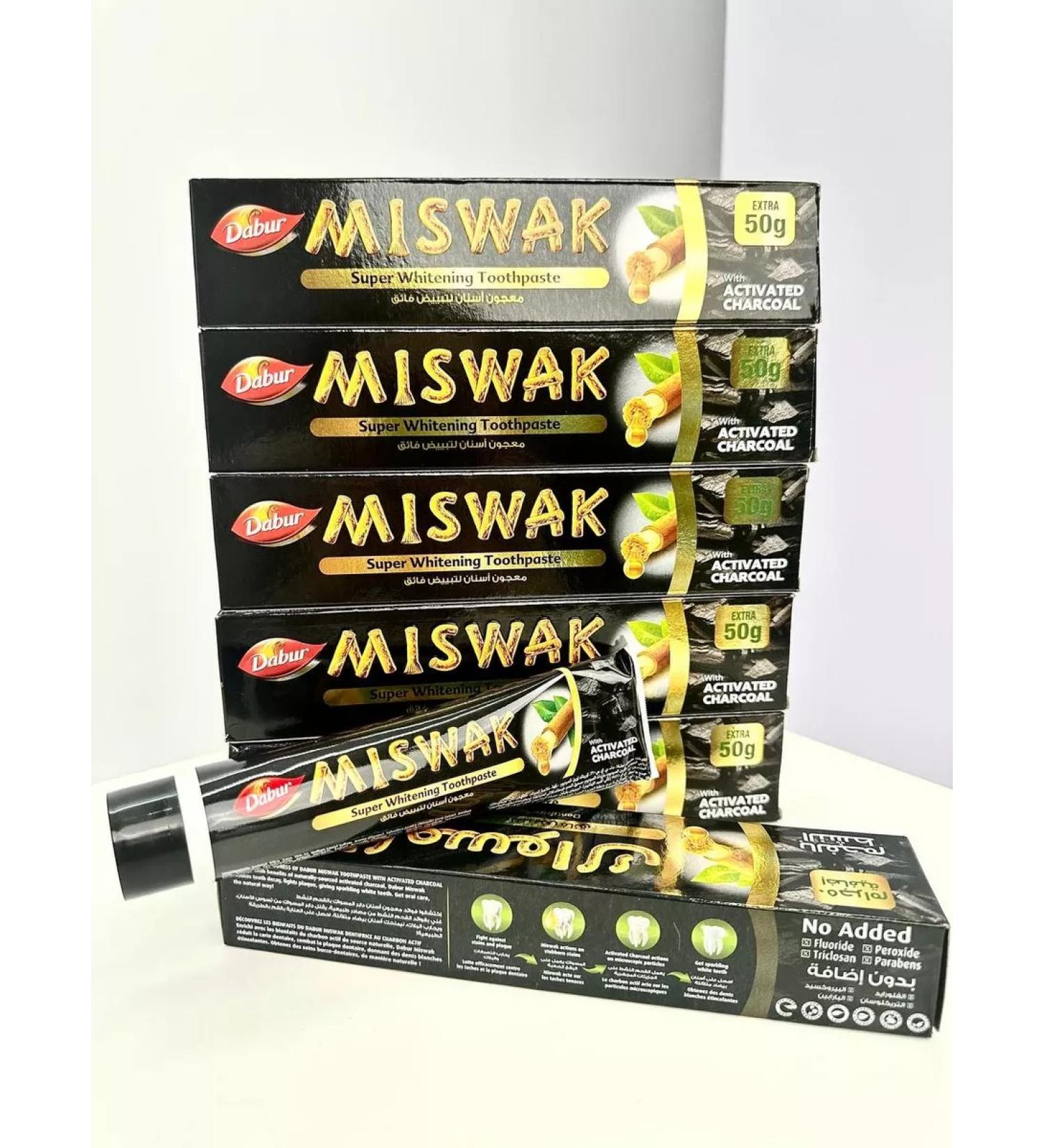 Dabur Super whitening toothpaste Miswak+coal 6pcs - Buy Online on GoSupps.com