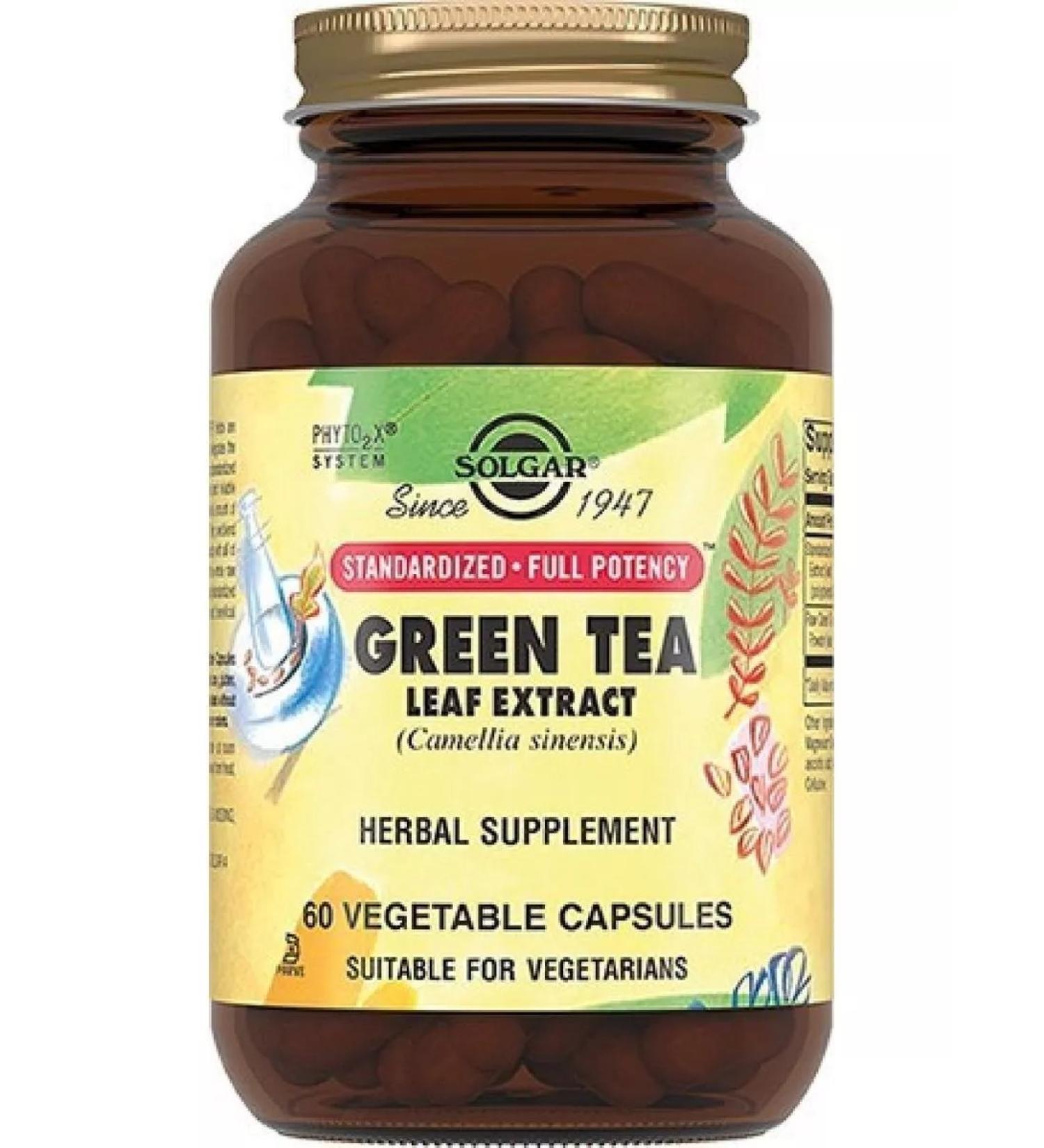 Solgar extract of green tea leaves 60 pcs. Capsules-1p - Buy Online on GoSupps.com