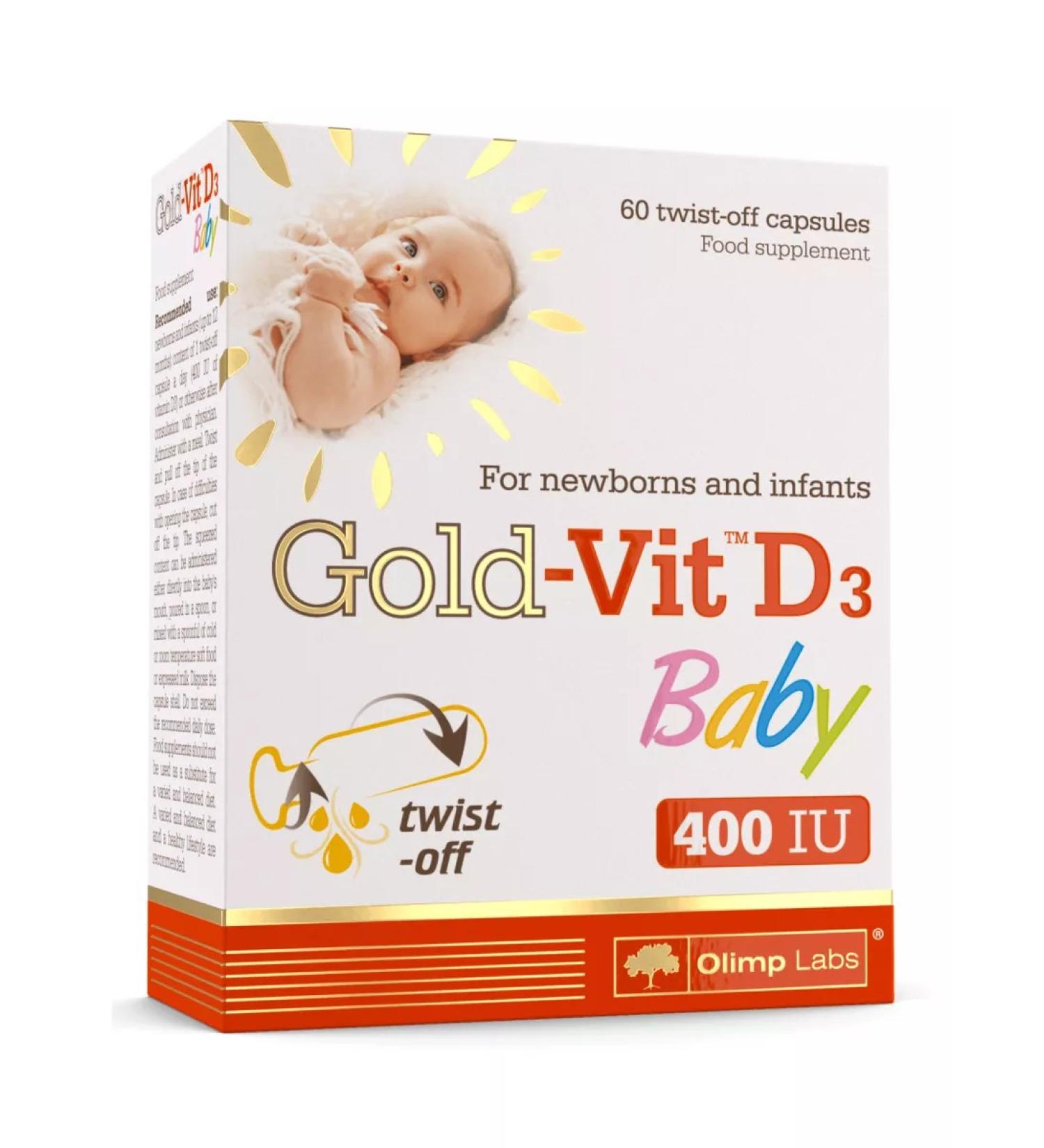 Olimp Labs Gold-Vit D3 Baby vitamin D3 60 capsules - Buy Online on GoSupps.com