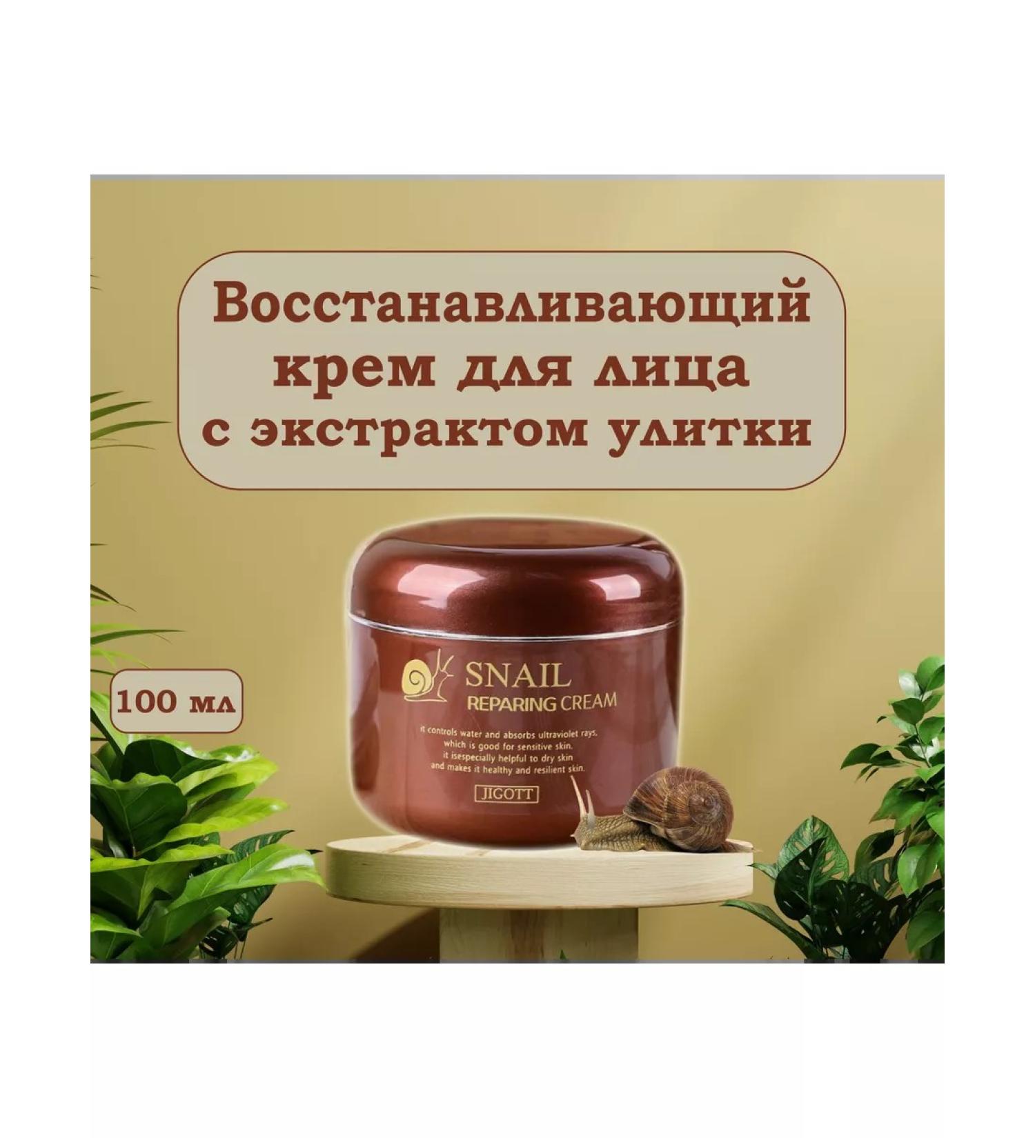 Jigott Facial cream is restored with a snail 100 ml - Buy Online on GoSupps.com