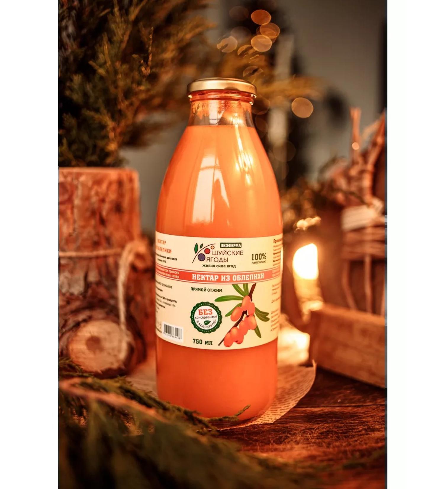Shuya berries Nectar from sea buckthorn with flesh 750 ml - Buy Online on GoSupps.com