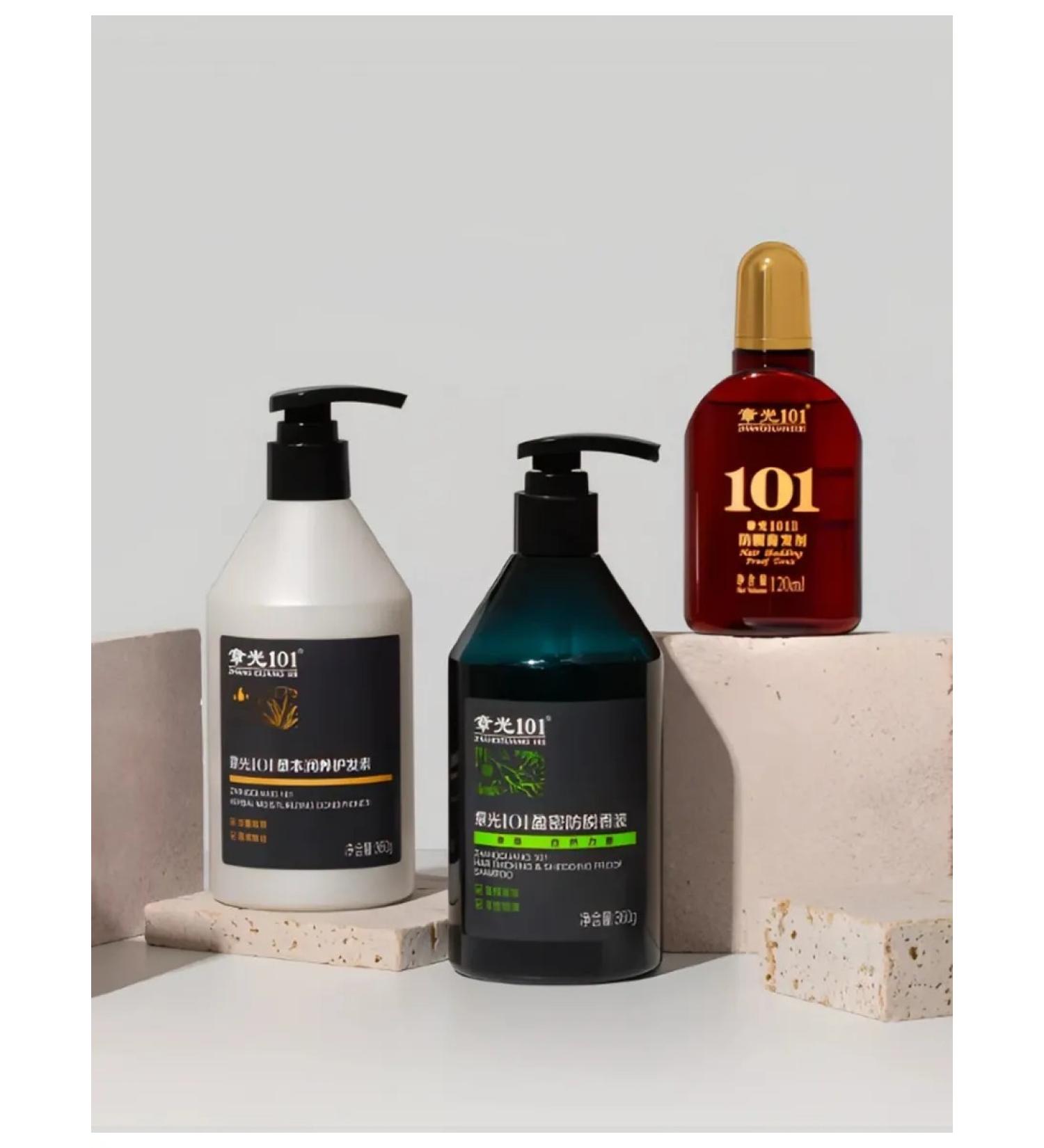 Zhangguang 101 "Slaughter trio" for hair growth. Lotion shampoo air conditioning
