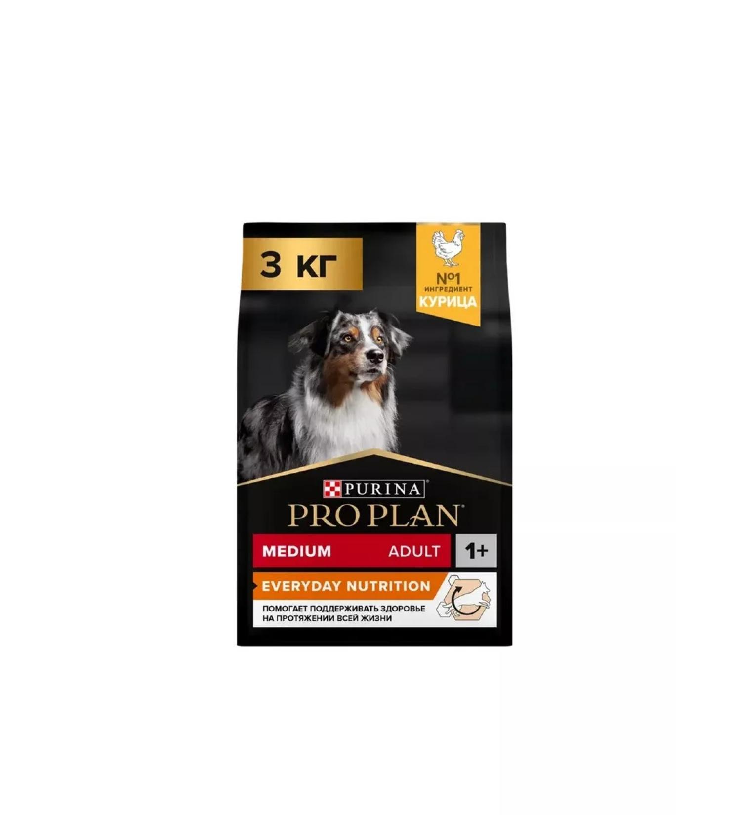 PRO PLAN Adult dog feed of medium breeds with chicken 3 kg - Buy Online on GoSupps.com