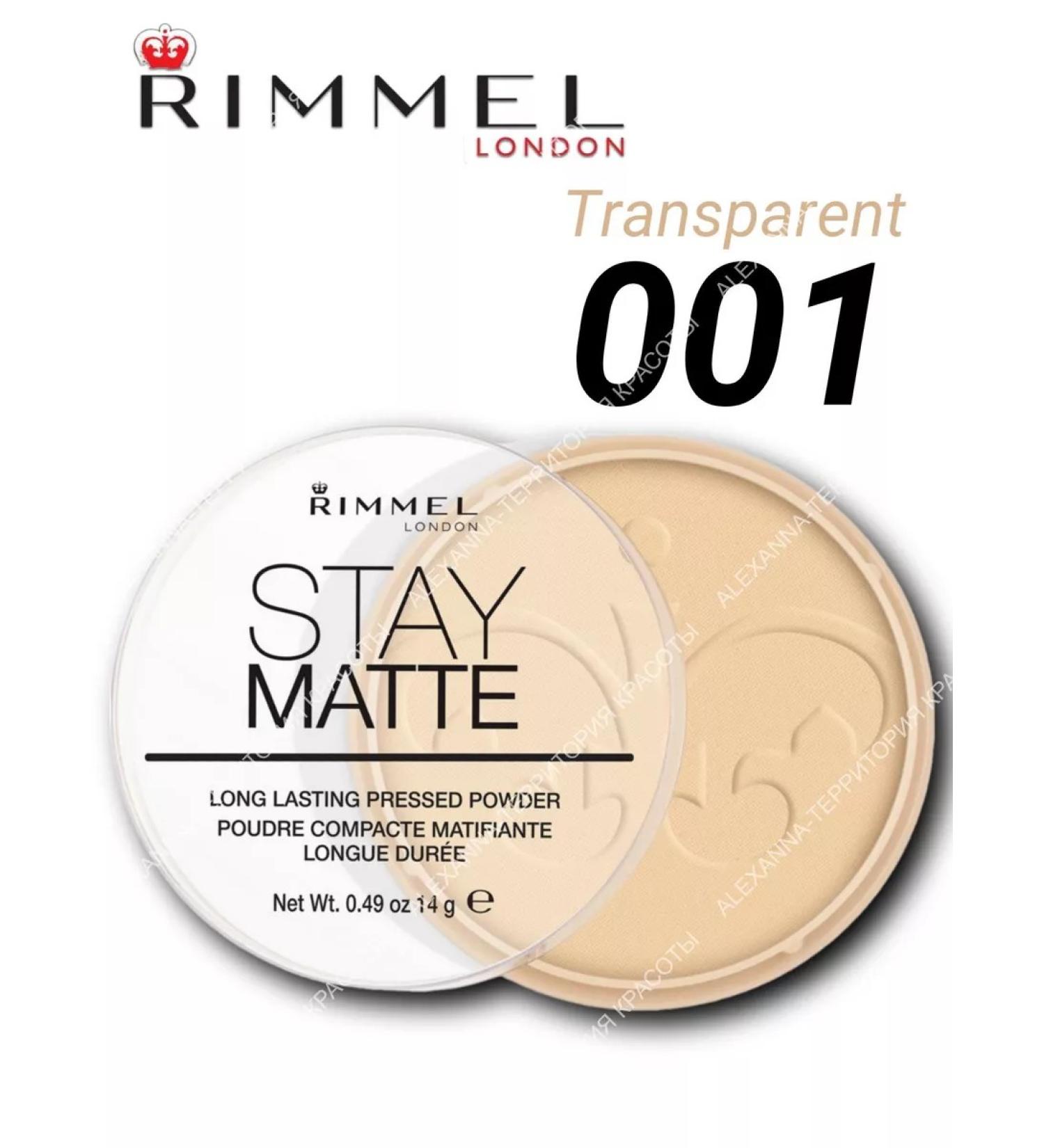 Rimmel Facial Powder Stay Matte tone 001 Transparent 14g - Buy Online on GoSupps.com