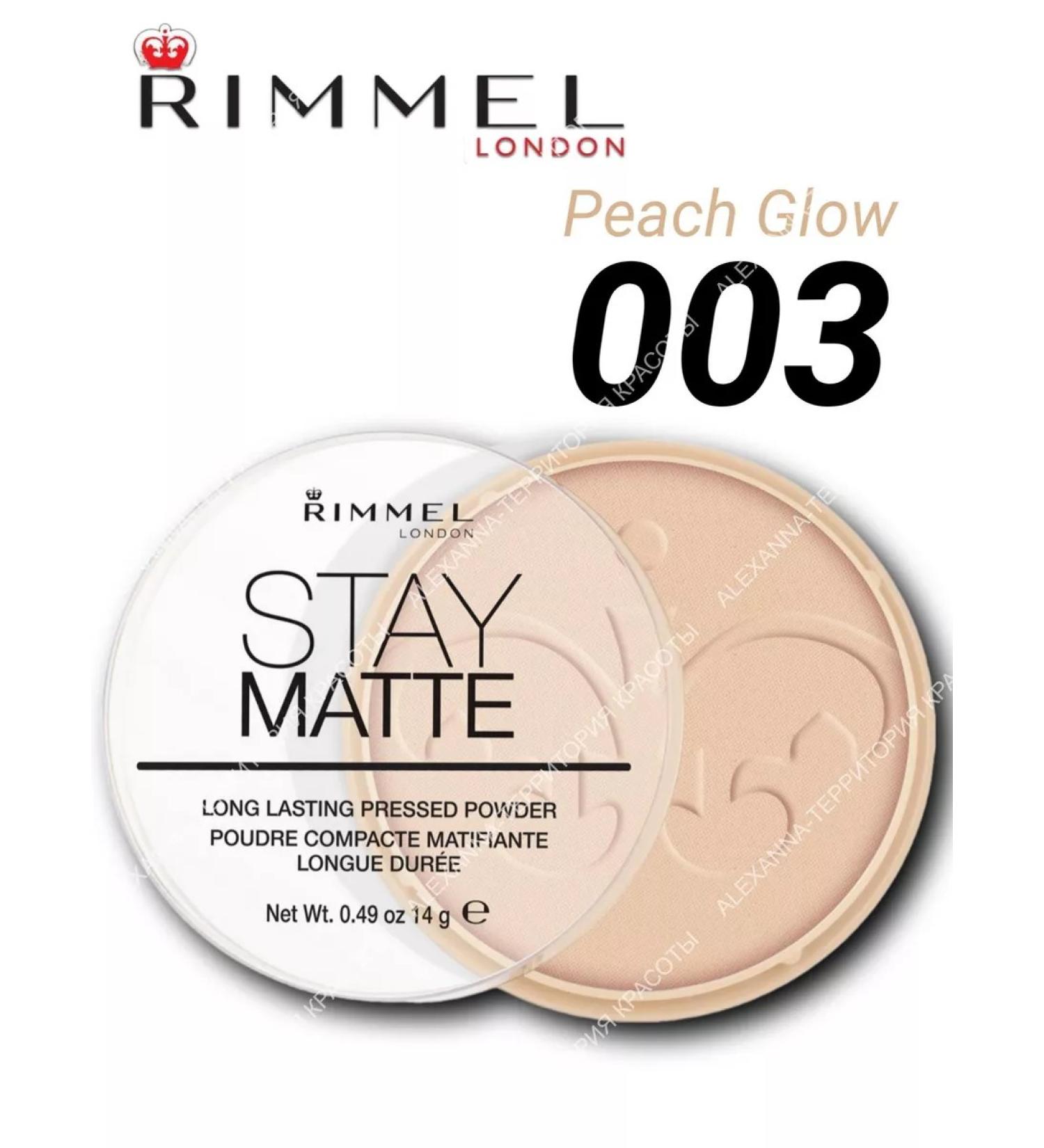 Rimmel Facial powder Stay Matte tone 003 Peach Glow 14g - Buy Online on GoSupps.com