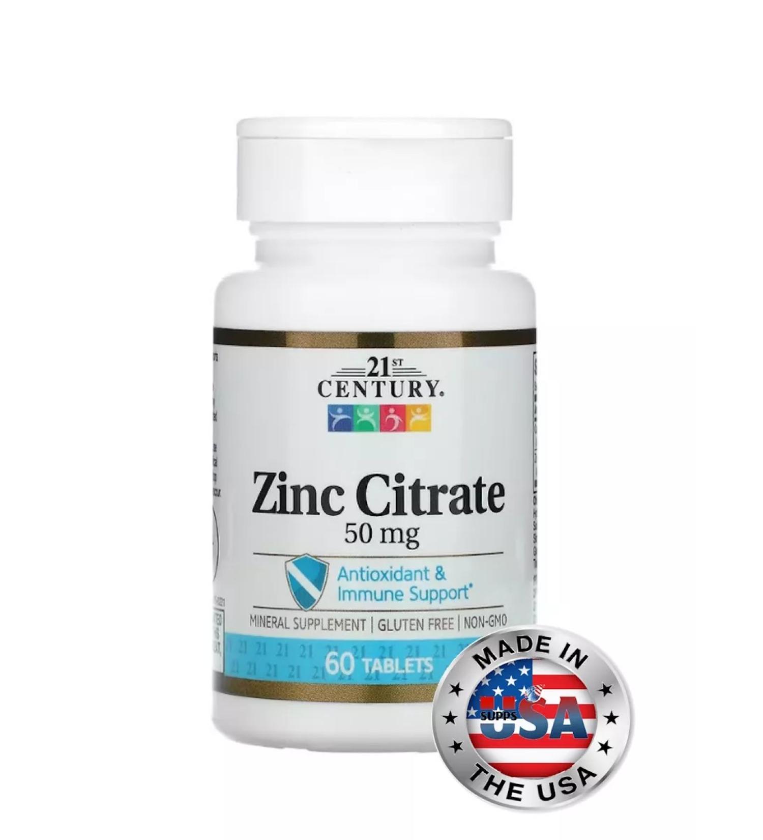 21st Century zinc citrate 50 mg 60 tablets