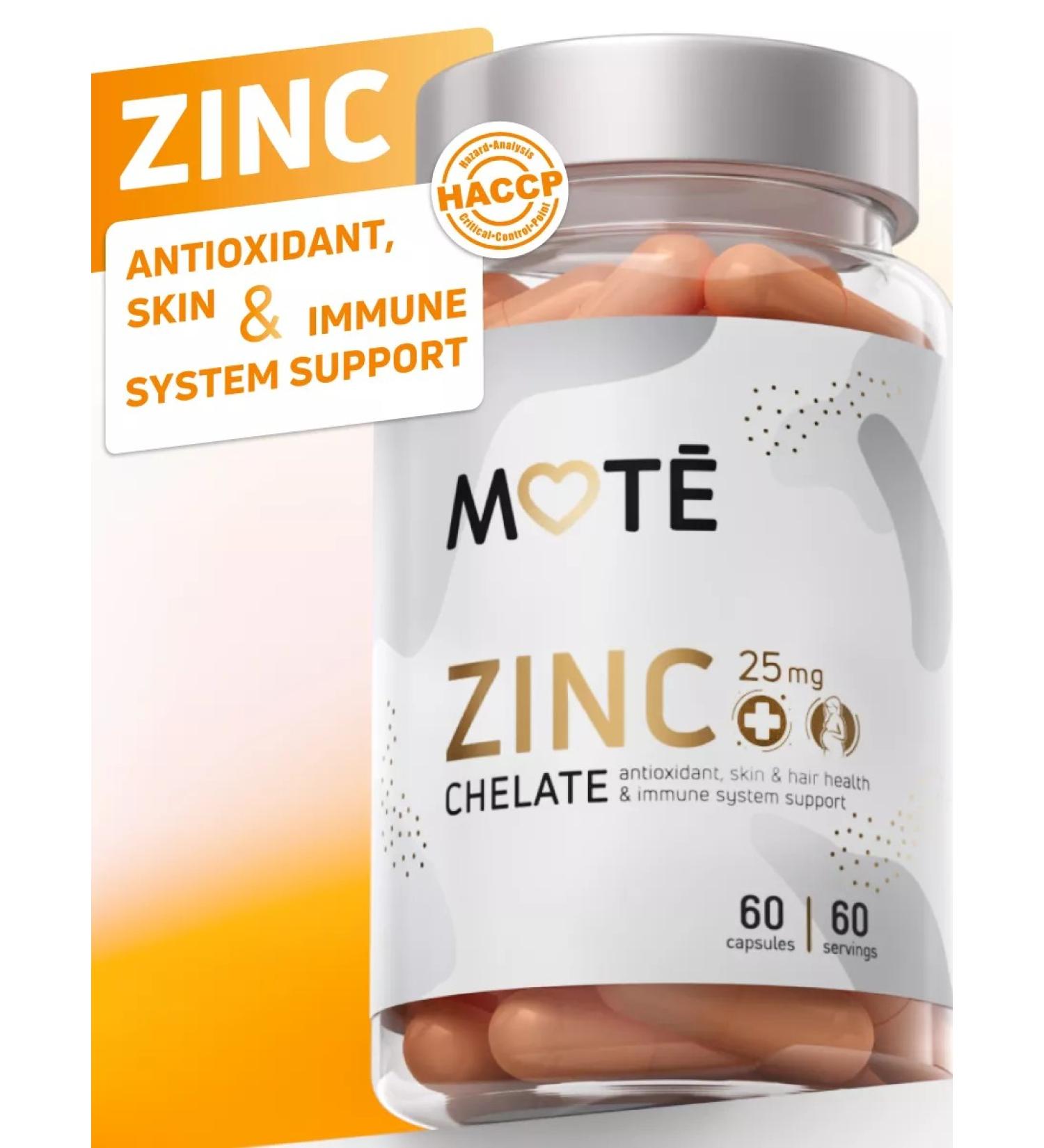 Mote Zinc helat 60 capsules - Buy Online on GoSupps.com