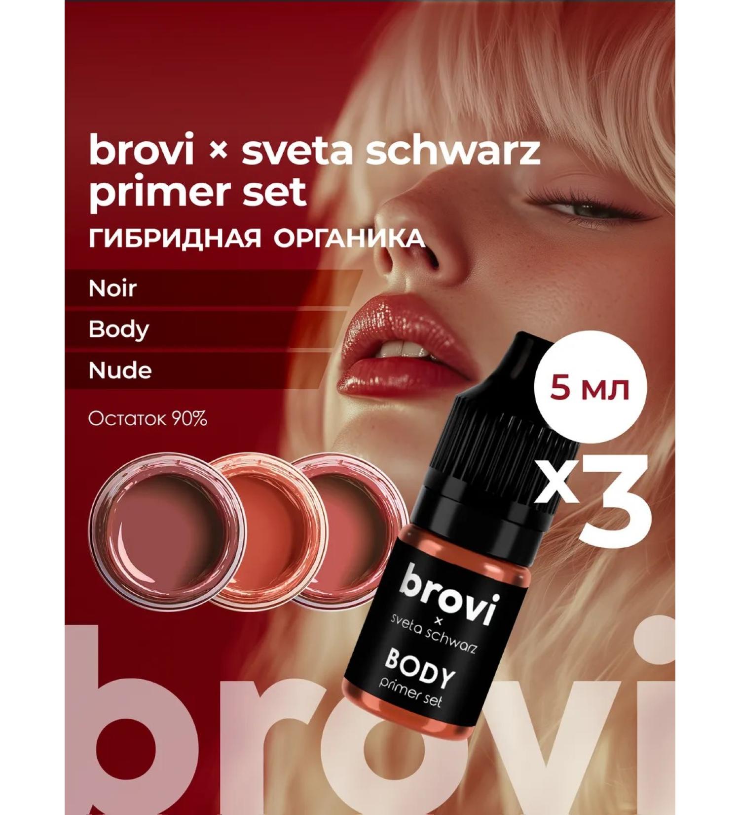 Eyebrows Permanent Makeup Set for the lip permanent Brovi Sveta Schwarz Primer Set 5 ml - Buy Online on GoSupps.com