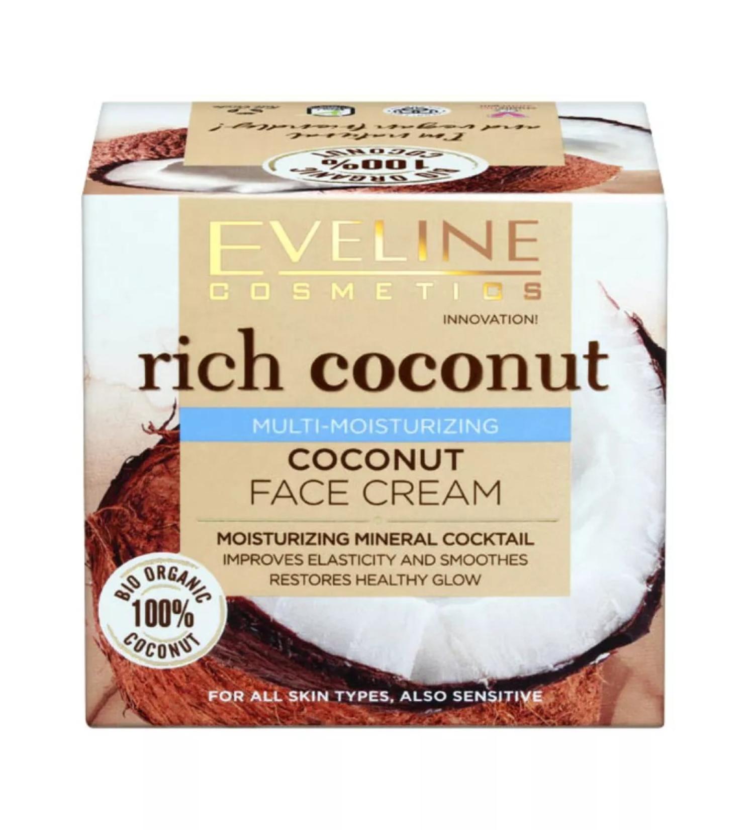 EVELINE Cream cream for the face coconut 50 ml - Buy Online on GoSupps.com