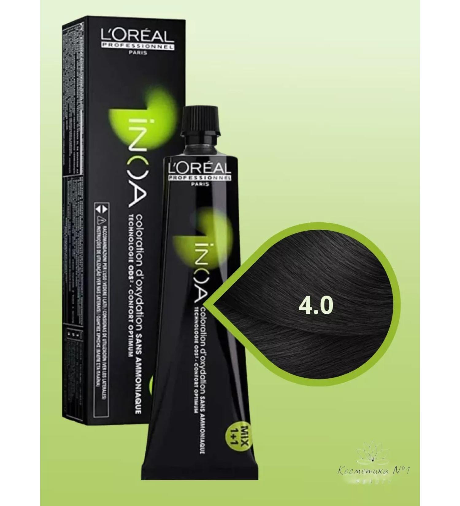 L'Oreal Professionnel Persistent hair dye Inoa Ods2 tone 4.0 60 ml - Buy Online on GoSupps.com