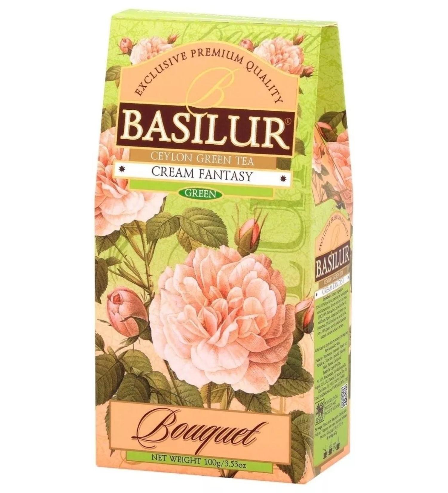 Basilur Green tea 100g with additives bouquet "Cream Fantasy" - Buy Online on GoSupps.com
